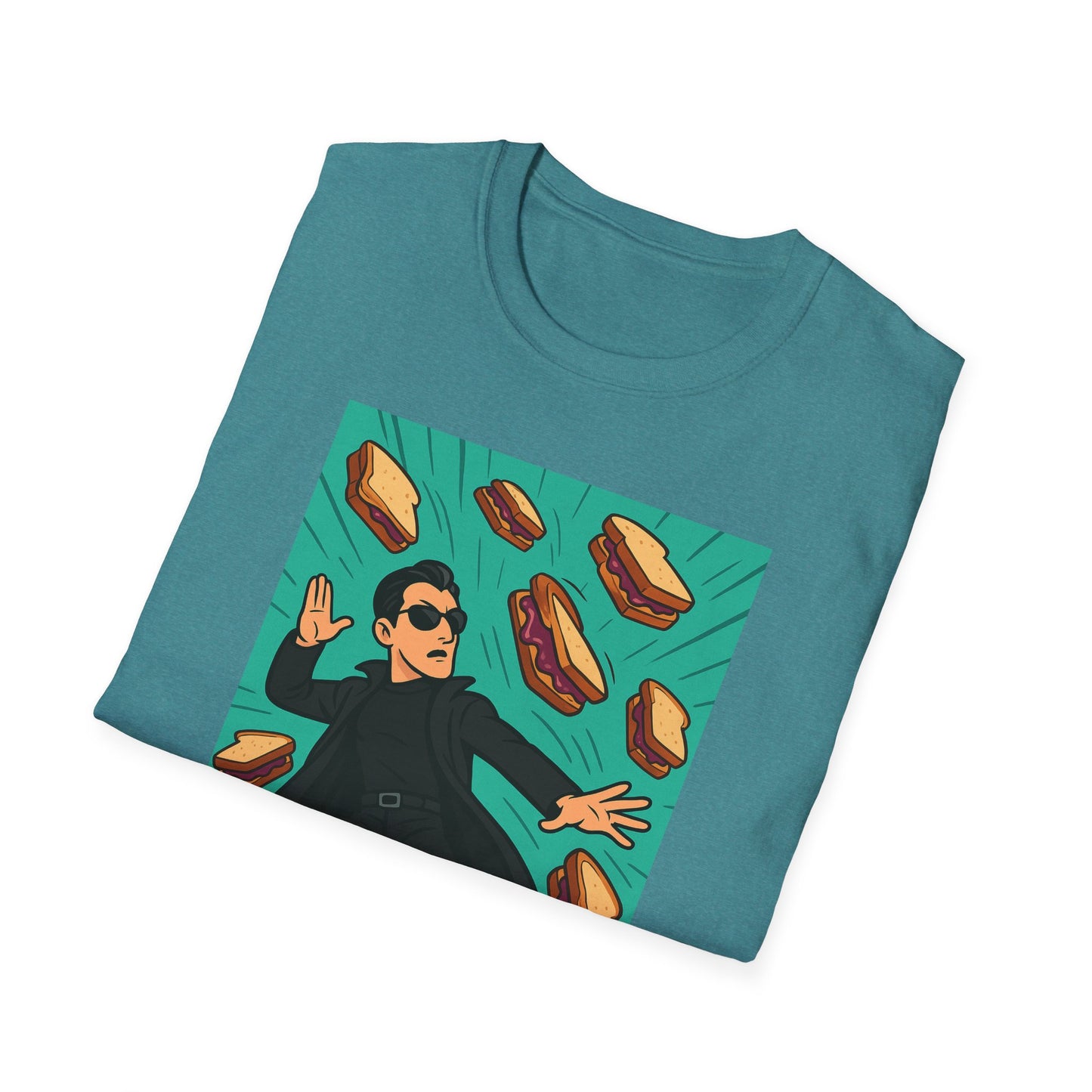 Funky Matrix Unisex Graphic Tee | Fun Casual Wear, Gift for Foodies, Retro Style, Summer Vibes, Planet PBJ Enthusiasts