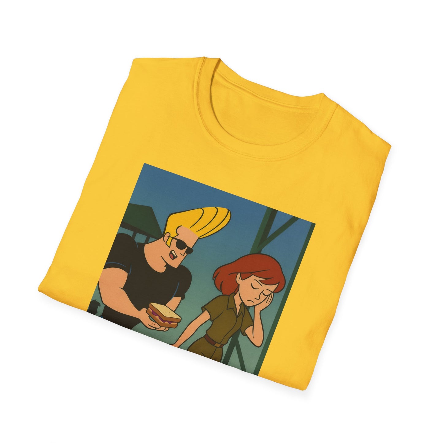 Johnny Bravo & Planet PBJ Unisex Tee, Retro Cartoon Shirt, Gift for Fans, Funny Graphic Tee, Casual Everyday Wear, Birthday Gift