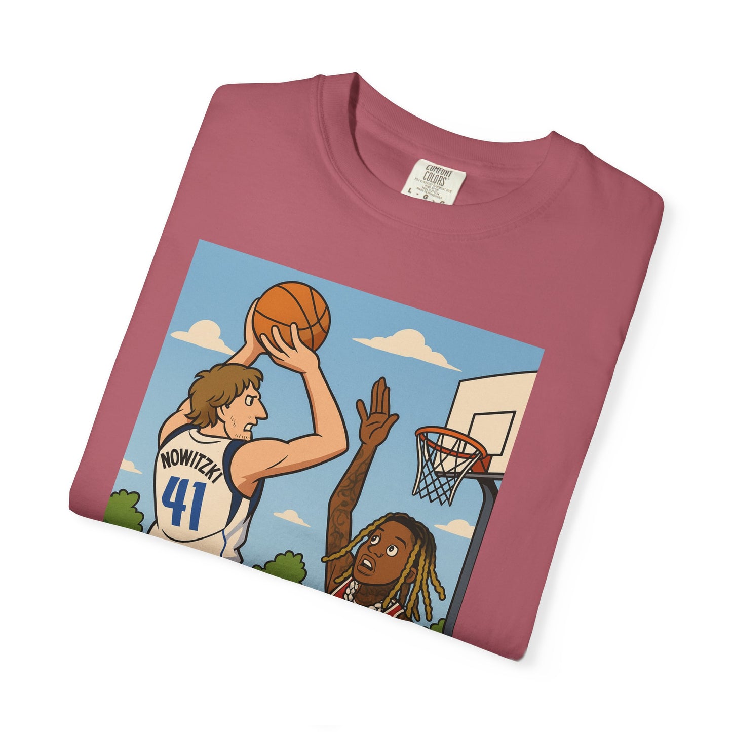 Dirk Vs Durk Fun Graphic T-Shirt for Basketball Lovers, Unisex Casual Tee, Sporty Streetwear, Perfect Gift for Sports Fans, Art-Tee for Every Occasion
