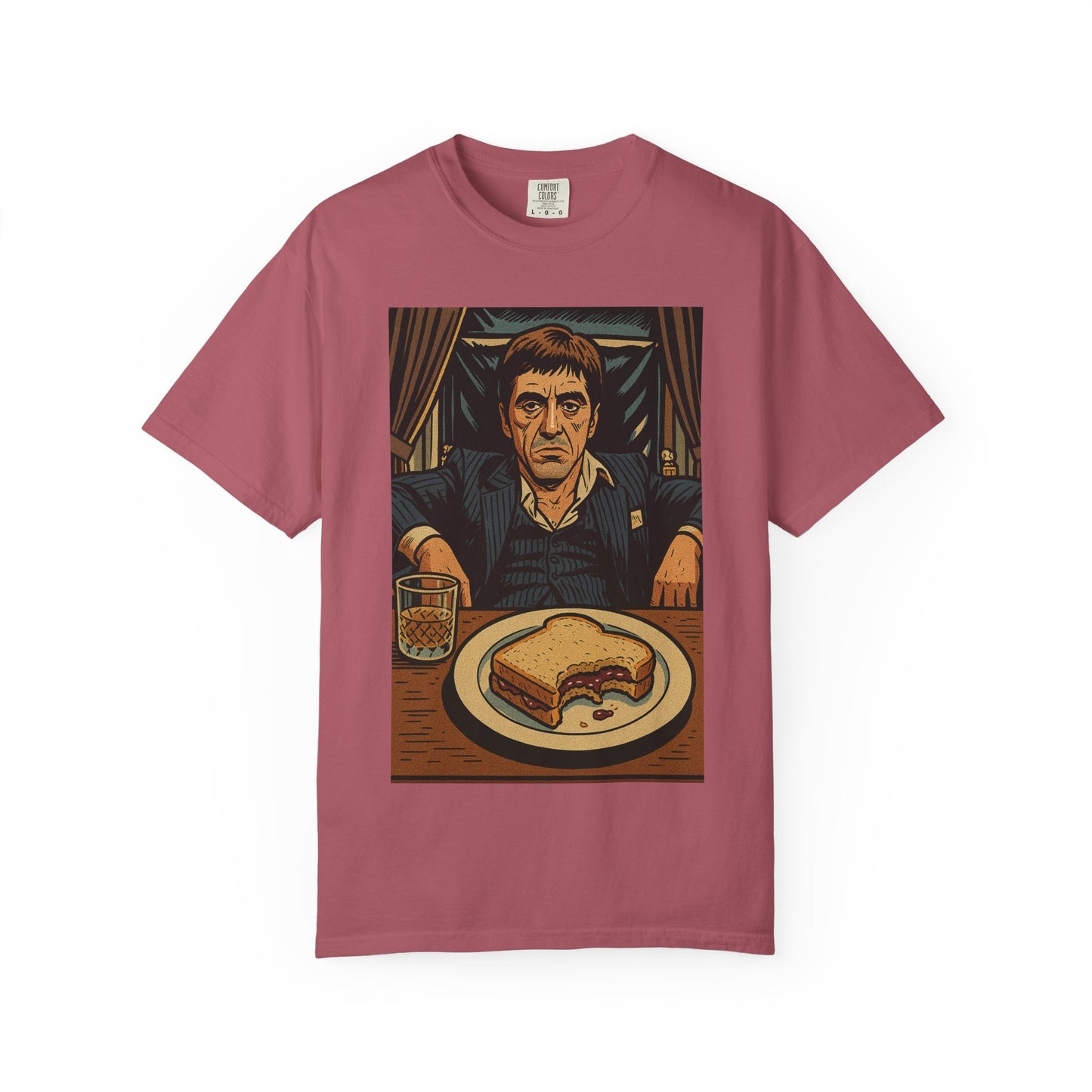 Unisex Scarface Garment-Dyed T-shirt, Vintage Graphic Tee, Casual Wear, Men's Fashion, Gift for Foodies, Eco-friendly Apparel