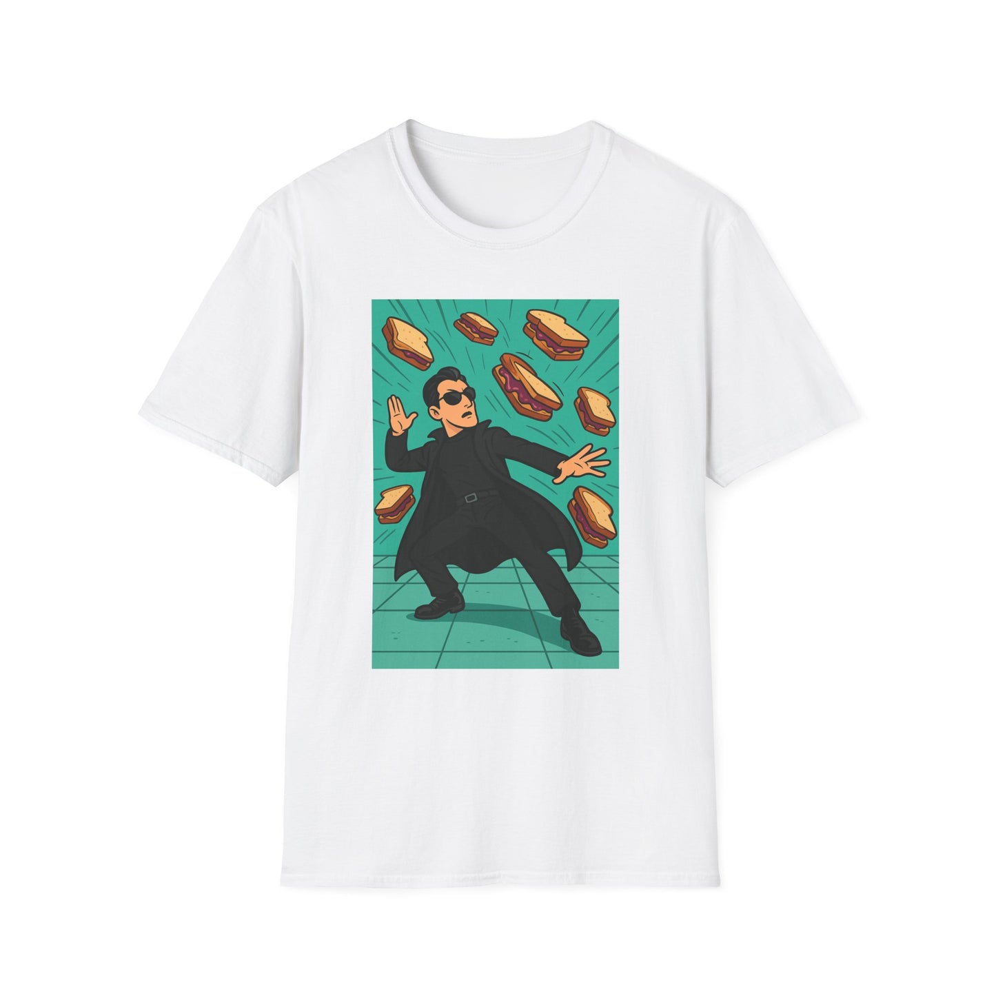 Funky Matrix  Unisex Graphic Tee | Fun Casual Wear, Gift for Foodies, Retro Style, Summer Vibes, Planet PBJ Enthusiasts
