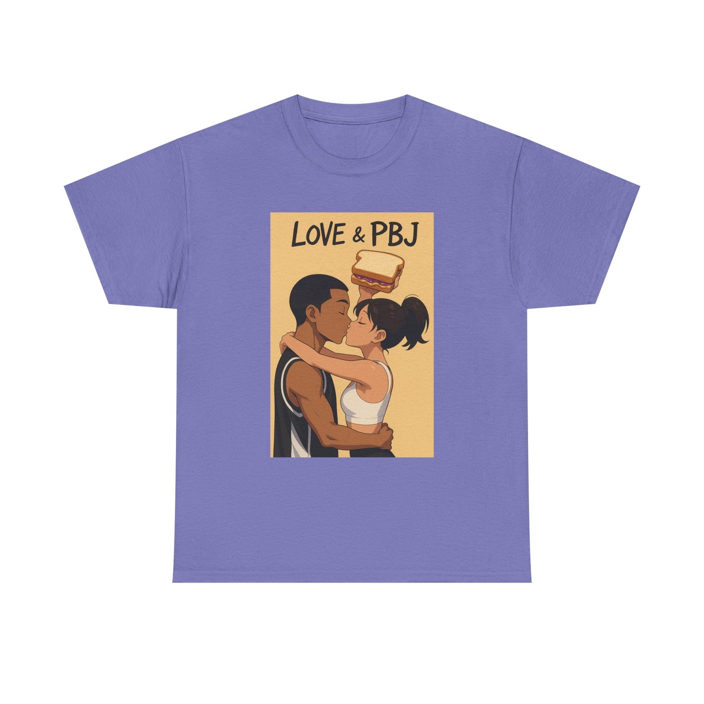 Love and Basketball Unisex Heavy Cotton Tee - Love & PBJ Graphic T-Shirt, Cute Couple Shirt, Foodie Gift, Fun Casual Wear, Everyday Love Shirt