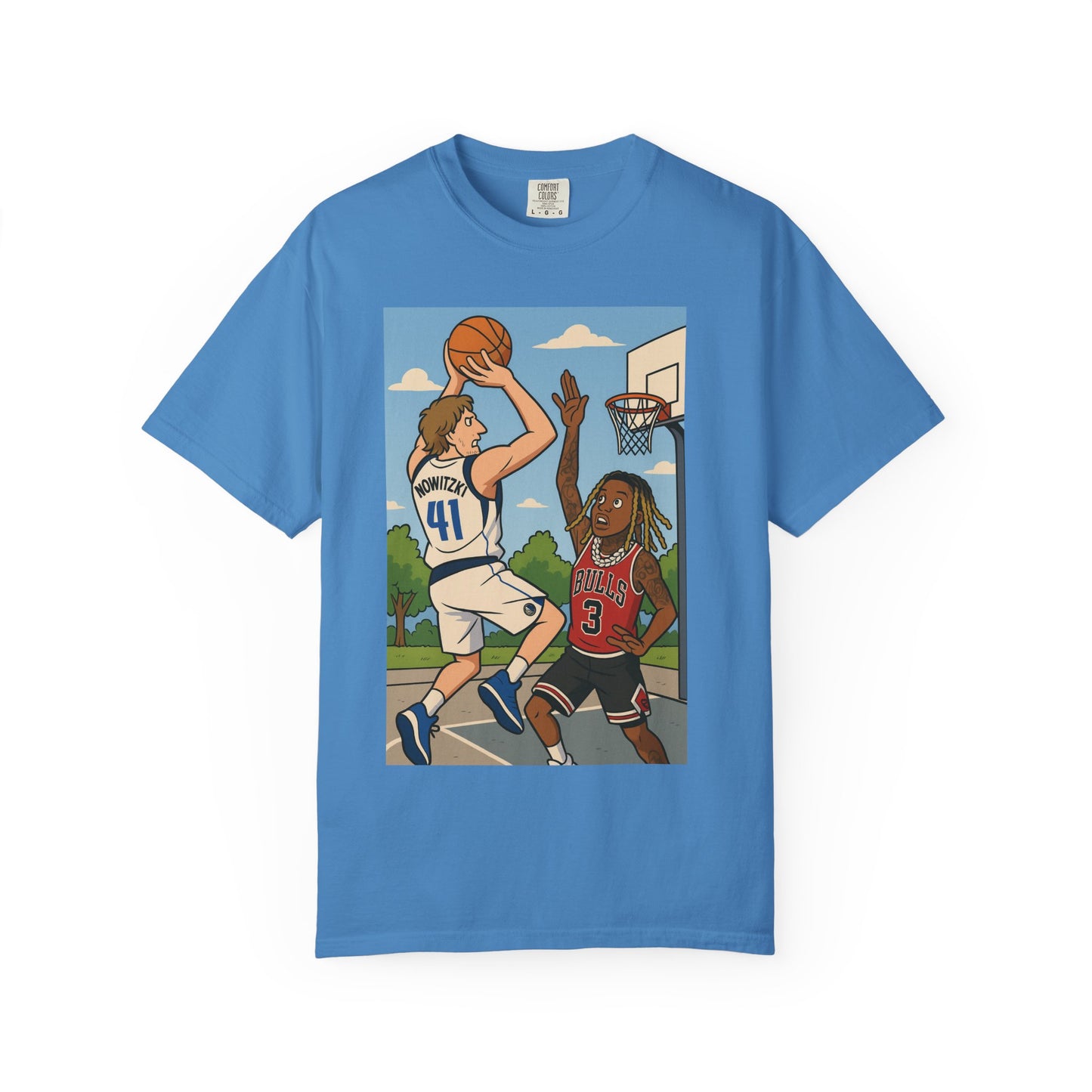 Dirk Vs Durk Fun Graphic T-Shirt for Basketball Lovers, Unisex Casual Tee, Sporty Streetwear, Perfect Gift for Sports Fans, Art-Tee for Every Occasion