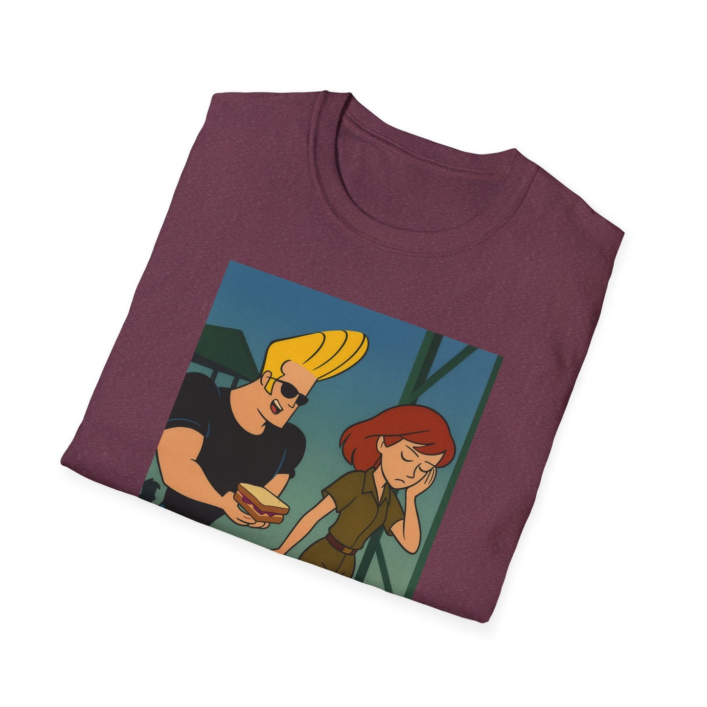 Johnny Bravo & Planet PBJ Unisex Tee, Retro Cartoon Shirt, Gift for Fans, Funny Graphic Tee, Casual Everyday Wear, Birthday Gift