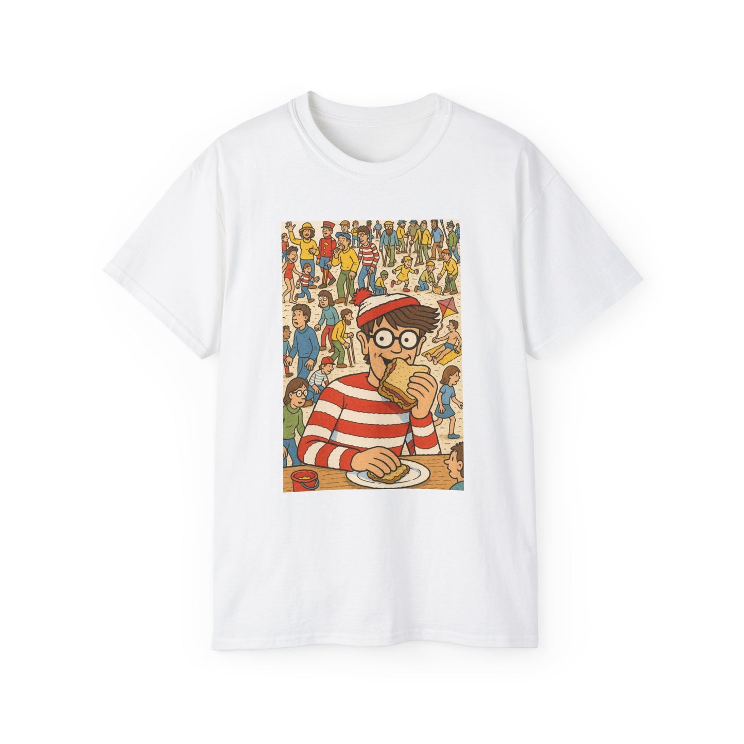 Waldo-Inspired Unisex T-Shirt, Fun Graphic Tee, Perfect for Gift Giving, Casual Wear, Ideal for Kids and Adults, Fun Party T-Shirt