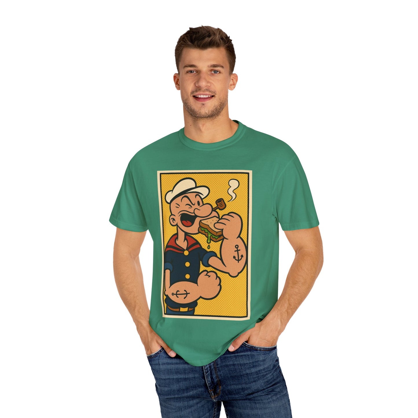 Popeye & PBJ Planet T-shirt, Vintage Cartoon Tee, Casual Unisex Shirt, Gift for Food Lovers, Nostalgic Apparel