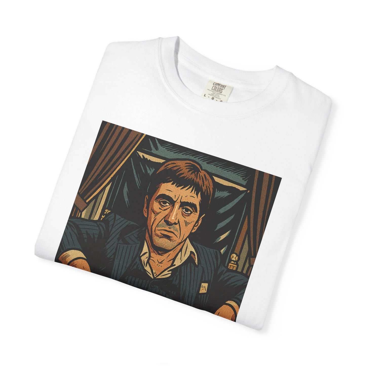 Unisex Scarface Garment-Dyed T-shirt, Vintage Graphic Tee, Casual Wear, Men's Fashion, Gift for Foodies, Eco-friendly Apparel