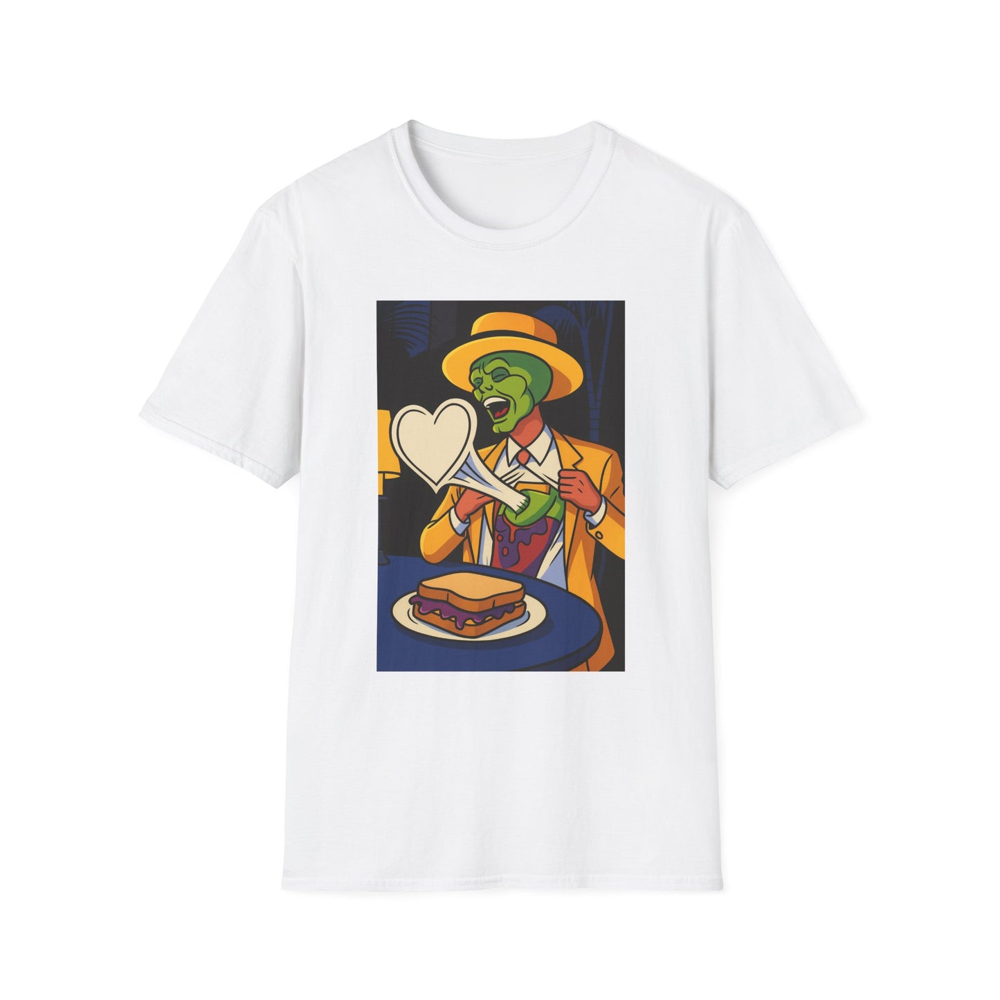 Quirky The Mask Unisex T-Shirt with Fun Graphics | Retro Vibes, Planet PB&J Design, Gift for Food Lovers, Unique Casual Wear, Graphic Tee