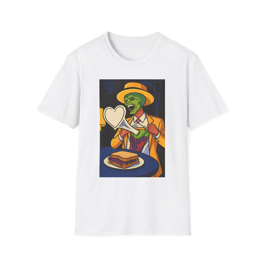 Quirky The Mask Unisex T-Shirt with Fun Graphics | Retro Vibes, Planet PB&J Design, Gift for Food Lovers, Unique Casual Wear, Graphic Tee
