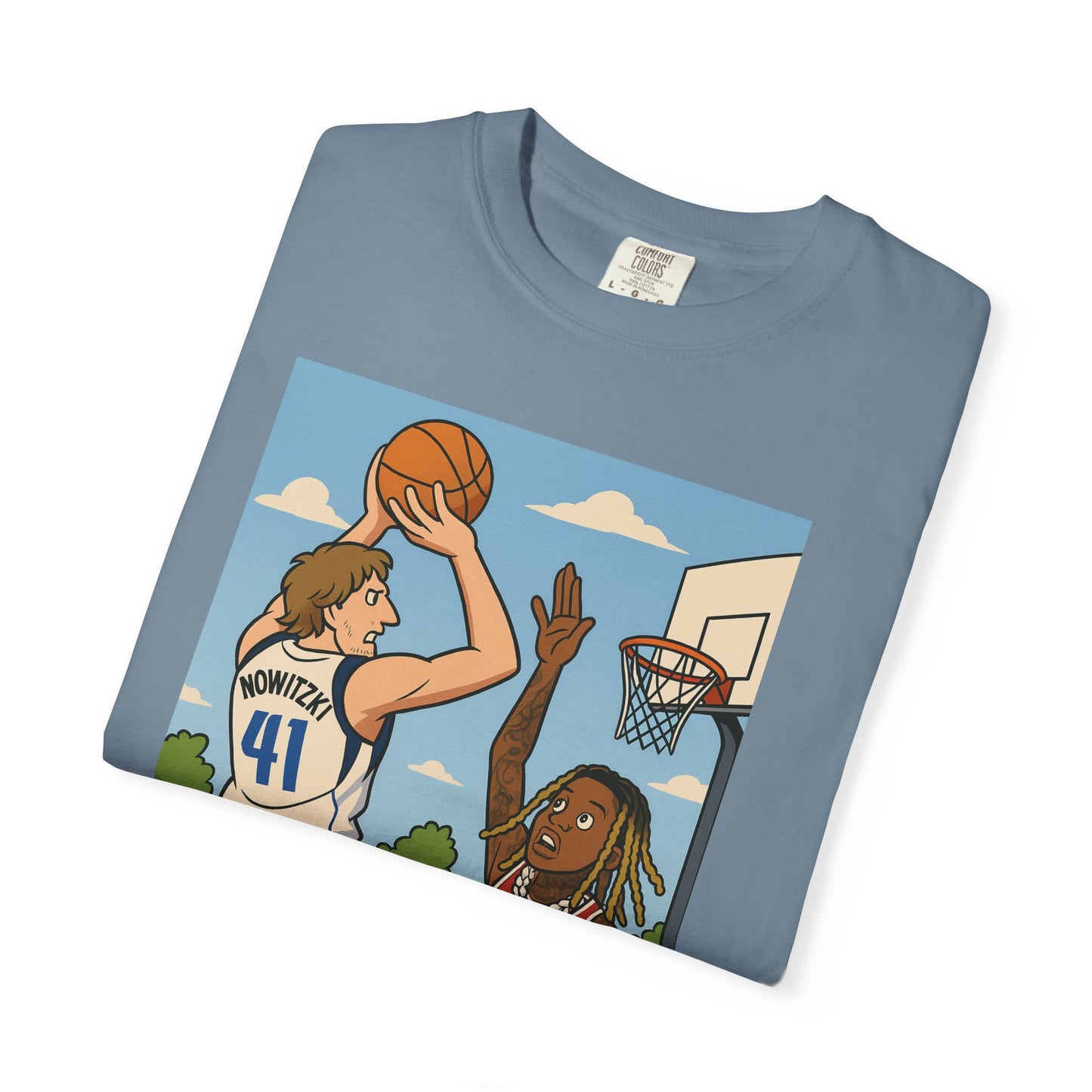 Dirk Vs Durk Fun Graphic T-Shirt for Basketball Lovers, Unisex Casual Tee, Sporty Streetwear, Perfect Gift for Sports Fans, Art-Tee for Every Occasion