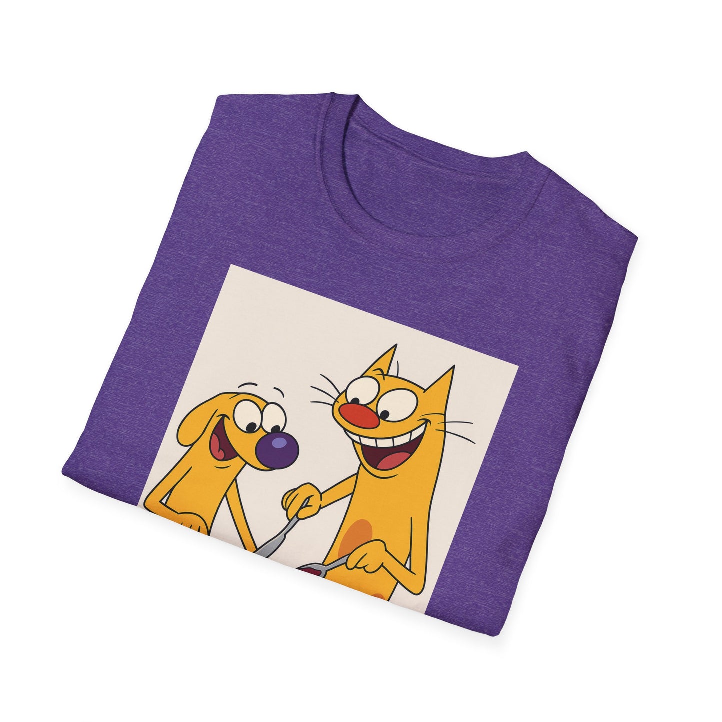 Fun Cat Dog PB&J Planet T-Shirt, Cute Cartoon Tee, Dog and Cat Lovers Gift, Foodie Apparel, Kids and Adults Fashion, Lighthearted Humor Wear