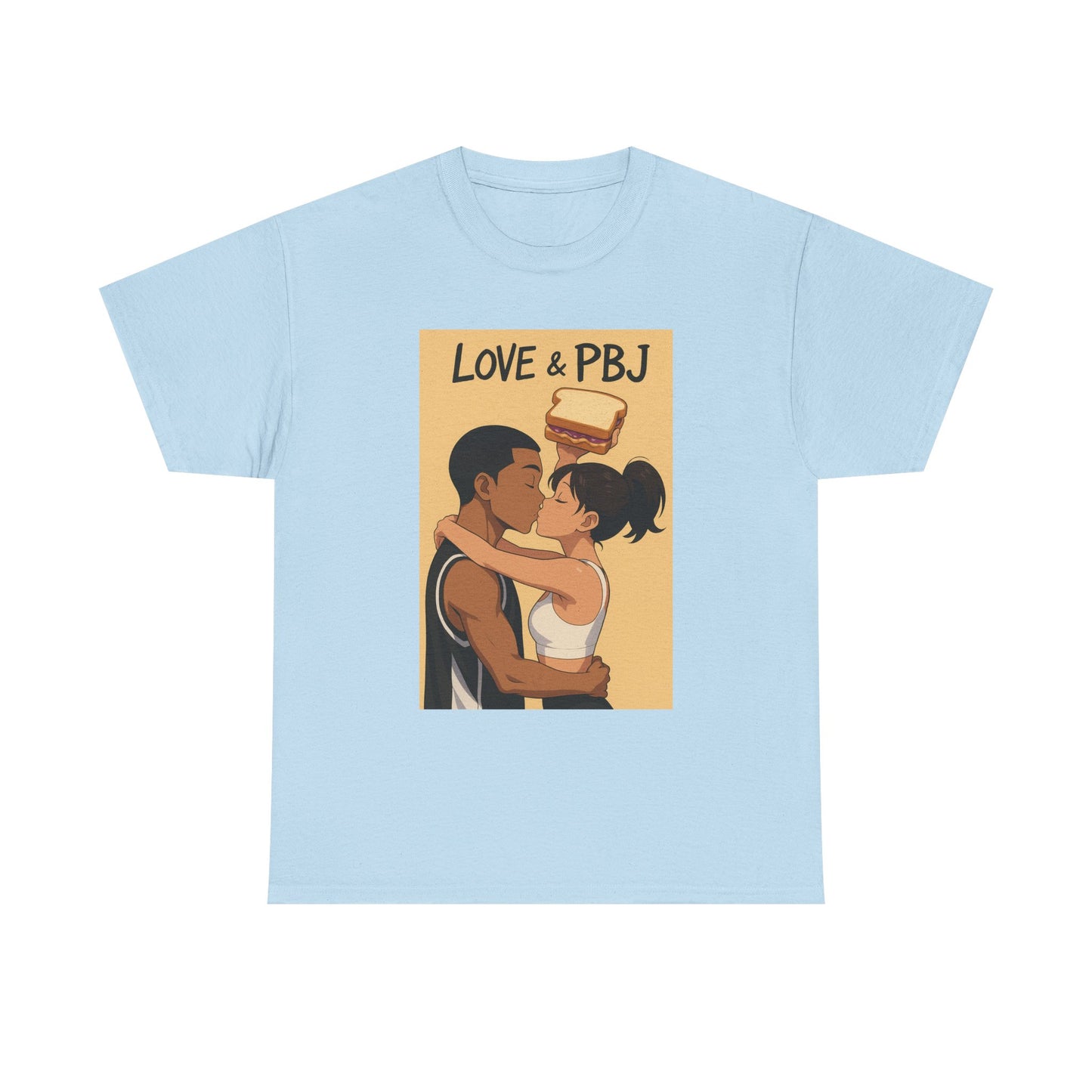 Love and Basketball Unisex Heavy Cotton Tee - Love & PBJ Graphic T-Shirt, Cute Couple Shirt, Foodie Gift, Fun Casual Wear, Everyday Love Shirt