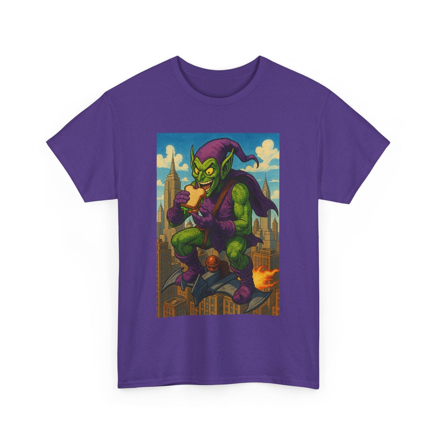 Cool Graphic Green Goblin Tee for Fun Lovers, Unisex Tee, Gift for Gamers, Quirky Apparel, Perfect for Parties, Eco-friendly Cotton Tee