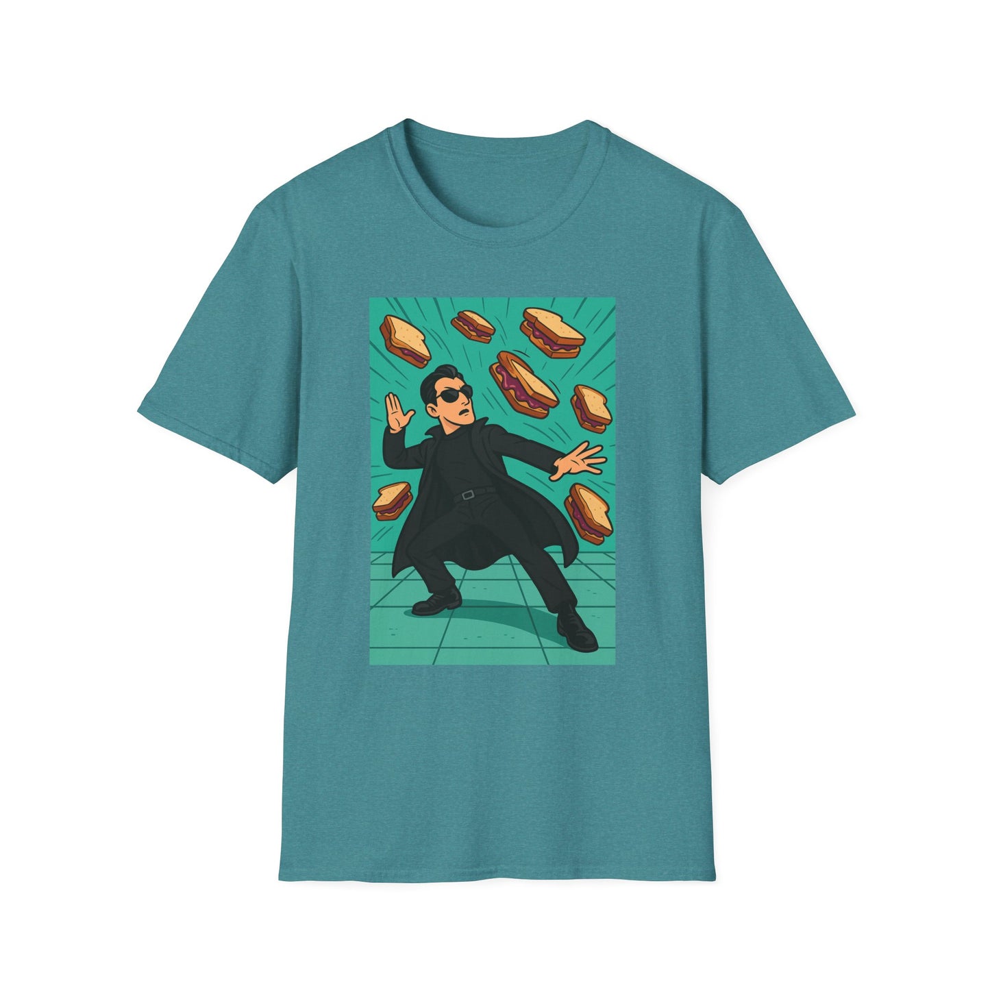 Funky Matrix  Unisex Graphic Tee | Fun Casual Wear, Gift for Foodies, Retro Style, Summer Vibes, Planet PBJ Enthusiasts