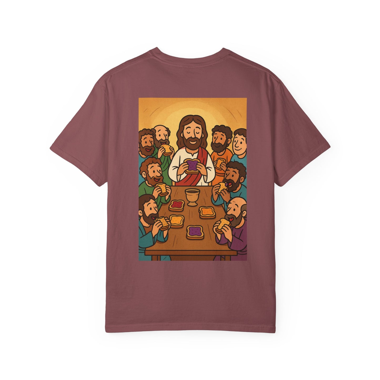 Jesus Lords Supper Planet PBJ Unisex Garment-Dyed T-shirt