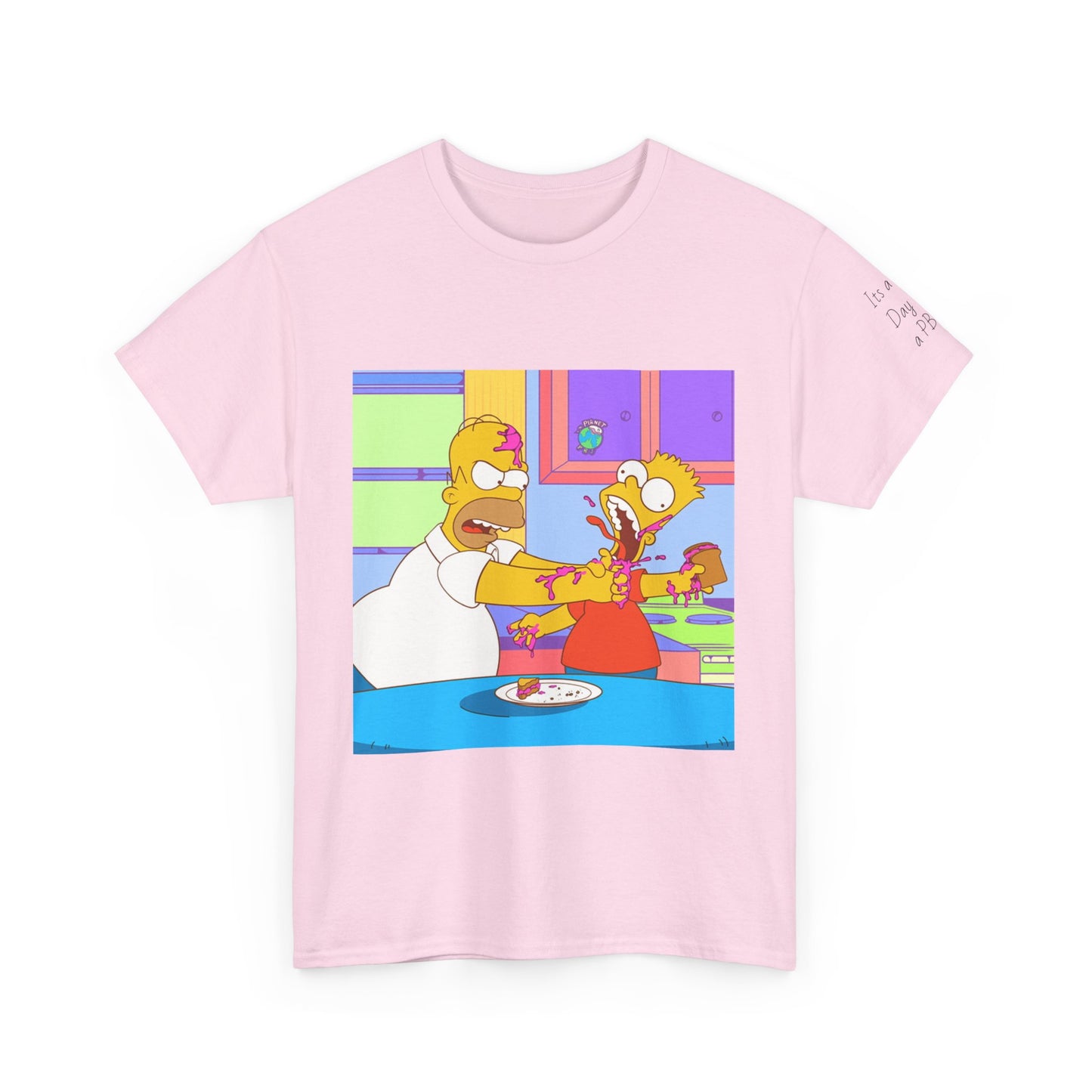 Funny Homer Simpson  Heavy Cotton Tee - 'Planet PBJ' with Cartoon Design