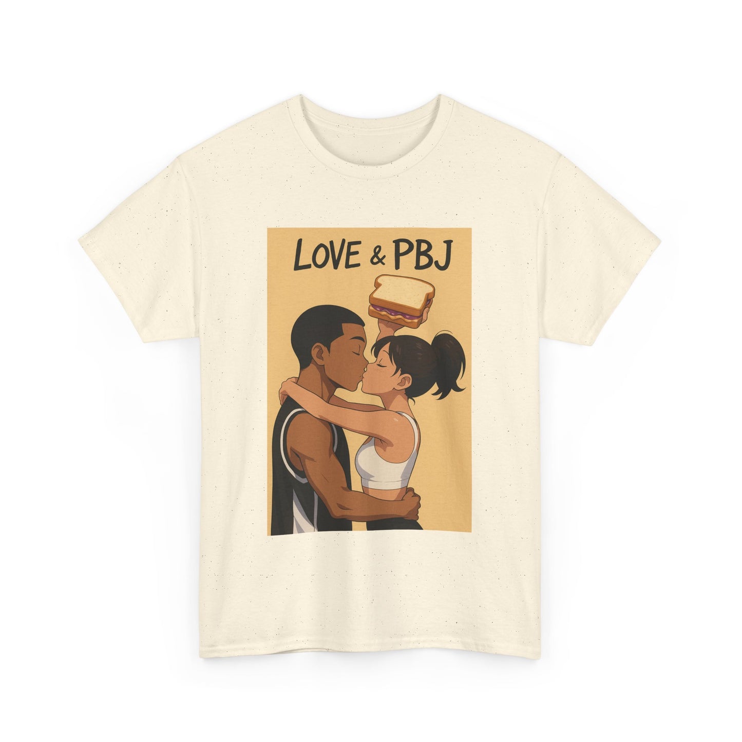 Love and Basketball Unisex Heavy Cotton Tee - Love & PBJ Graphic T-Shirt, Cute Couple Shirt, Foodie Gift, Fun Casual Wear, Everyday Love Shirt