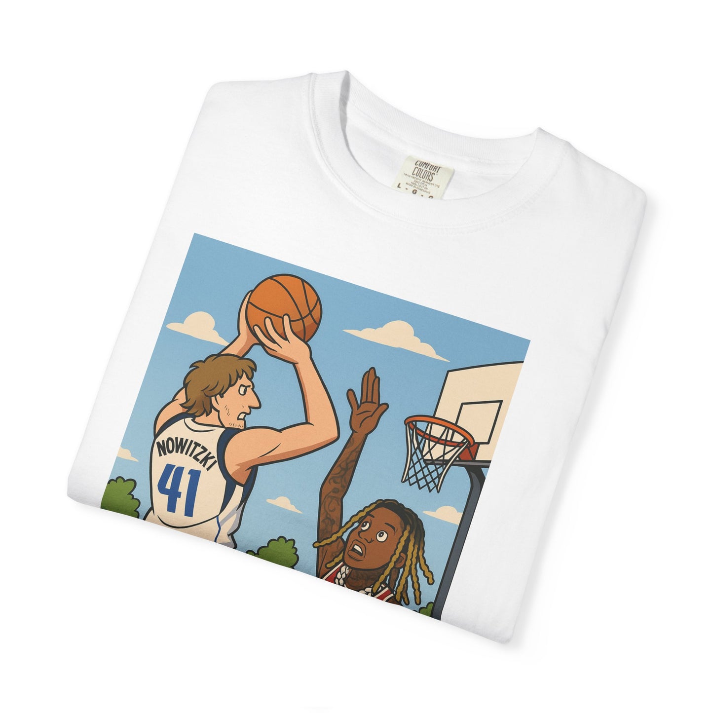 Dirk Vs Durk Fun Graphic T-Shirt for Basketball Lovers, Unisex Casual Tee, Sporty Streetwear, Perfect Gift for Sports Fans, Art-Tee for Every Occasion