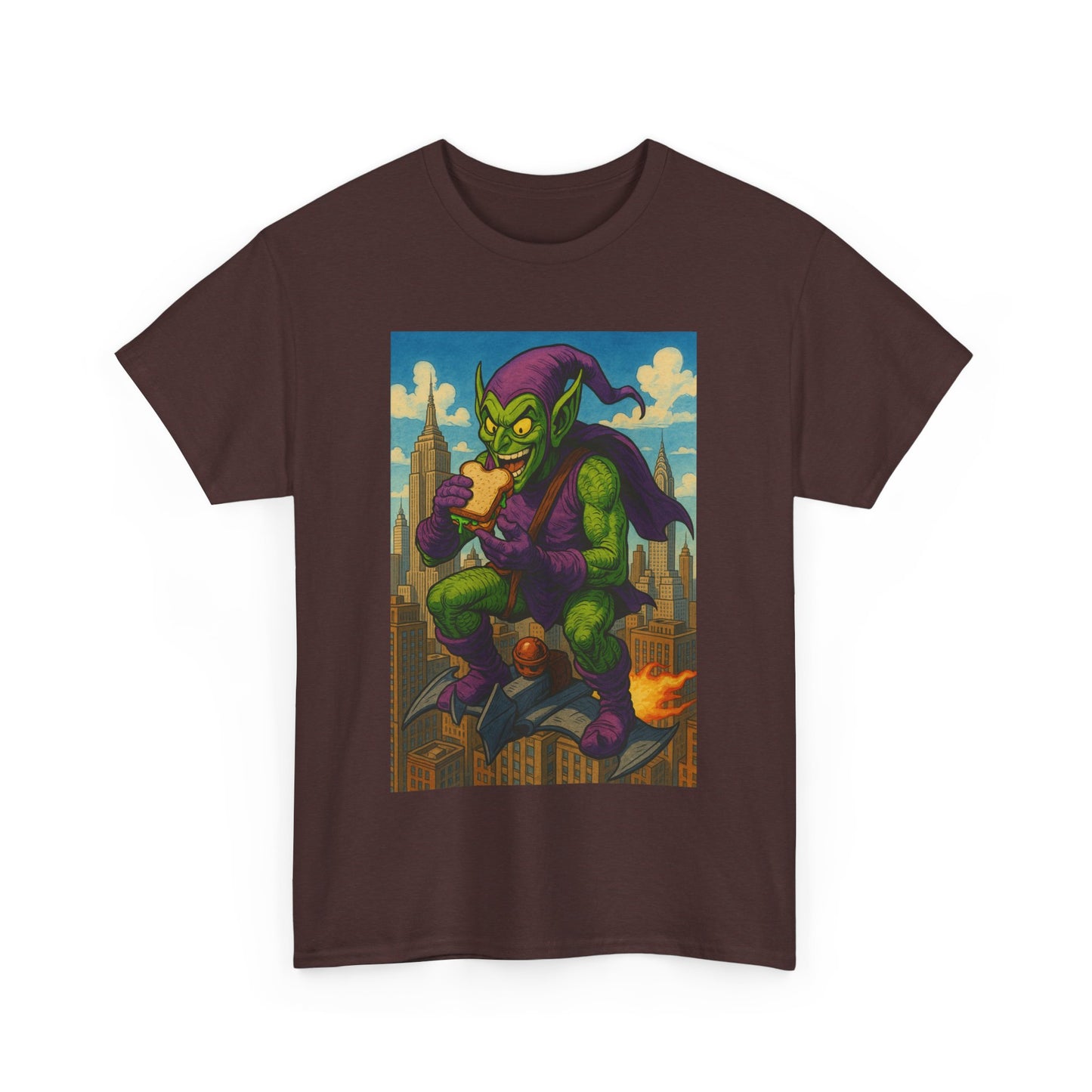 Cool Graphic Green Goblin Tee for Fun Lovers, Unisex Tee, Gift for Gamers, Quirky Apparel, Perfect for Parties, Eco-friendly Cotton Tee