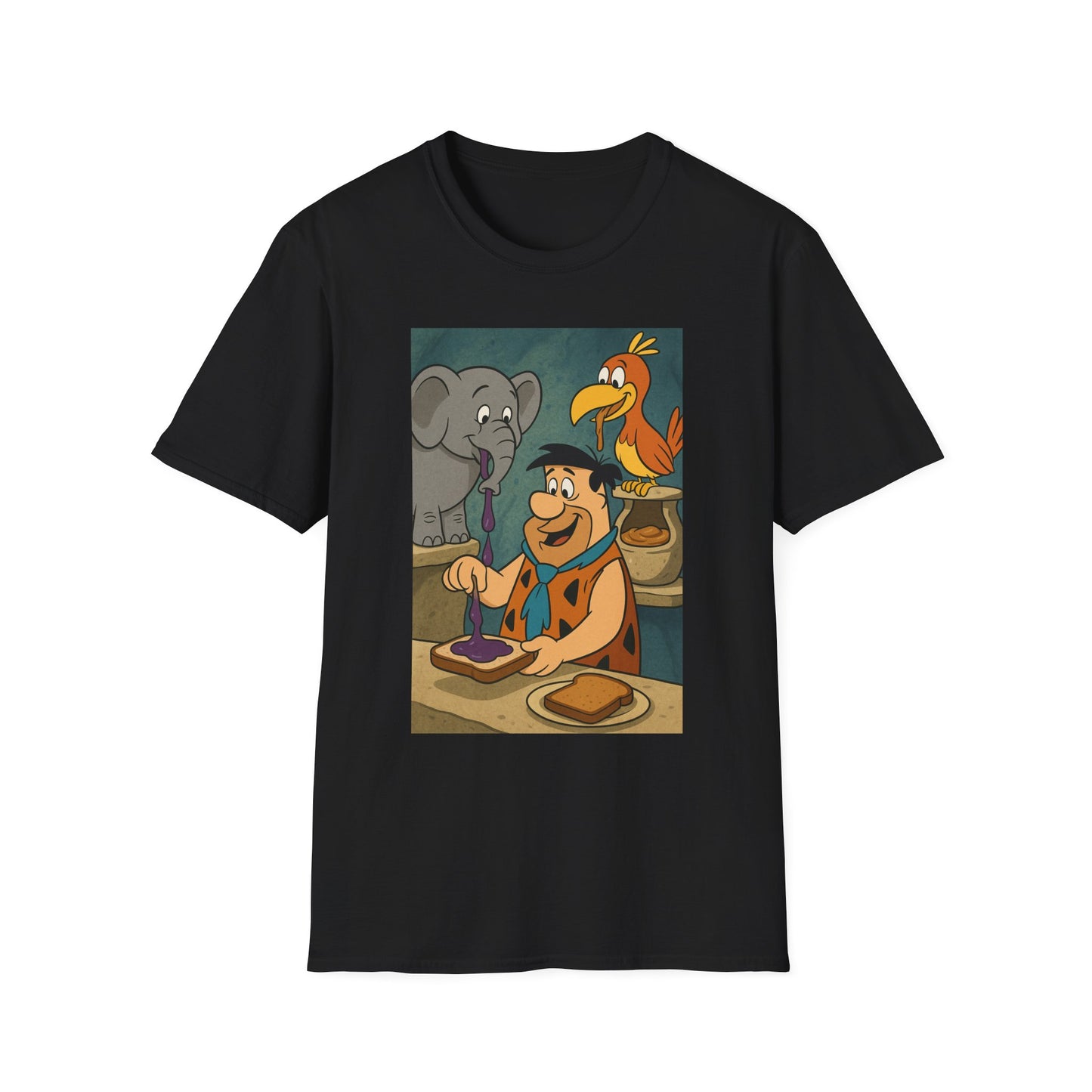 Fun Cartoon flinstones T-Shirt - Unisex Softstyle Tee, Retro Vibe Shirt, Perfect for Gifts, Casual Wear, Everyday Style, Great for Kids and Adults