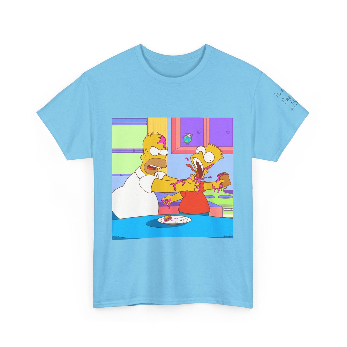 Funny Homer Simpson  Heavy Cotton Tee - 'Planet PBJ' with Cartoon Design
