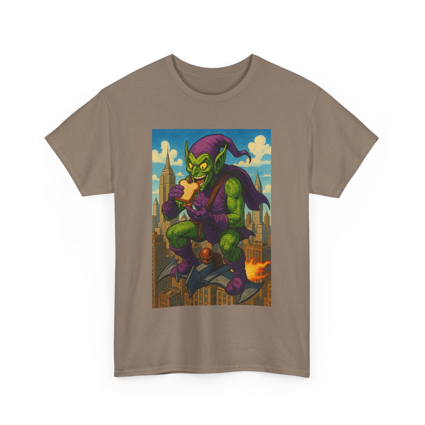 Cool Graphic Green Goblin Tee for Fun Lovers, Unisex Tee, Gift for Gamers, Quirky Apparel, Perfect for Parties, Eco-friendly Cotton Tee