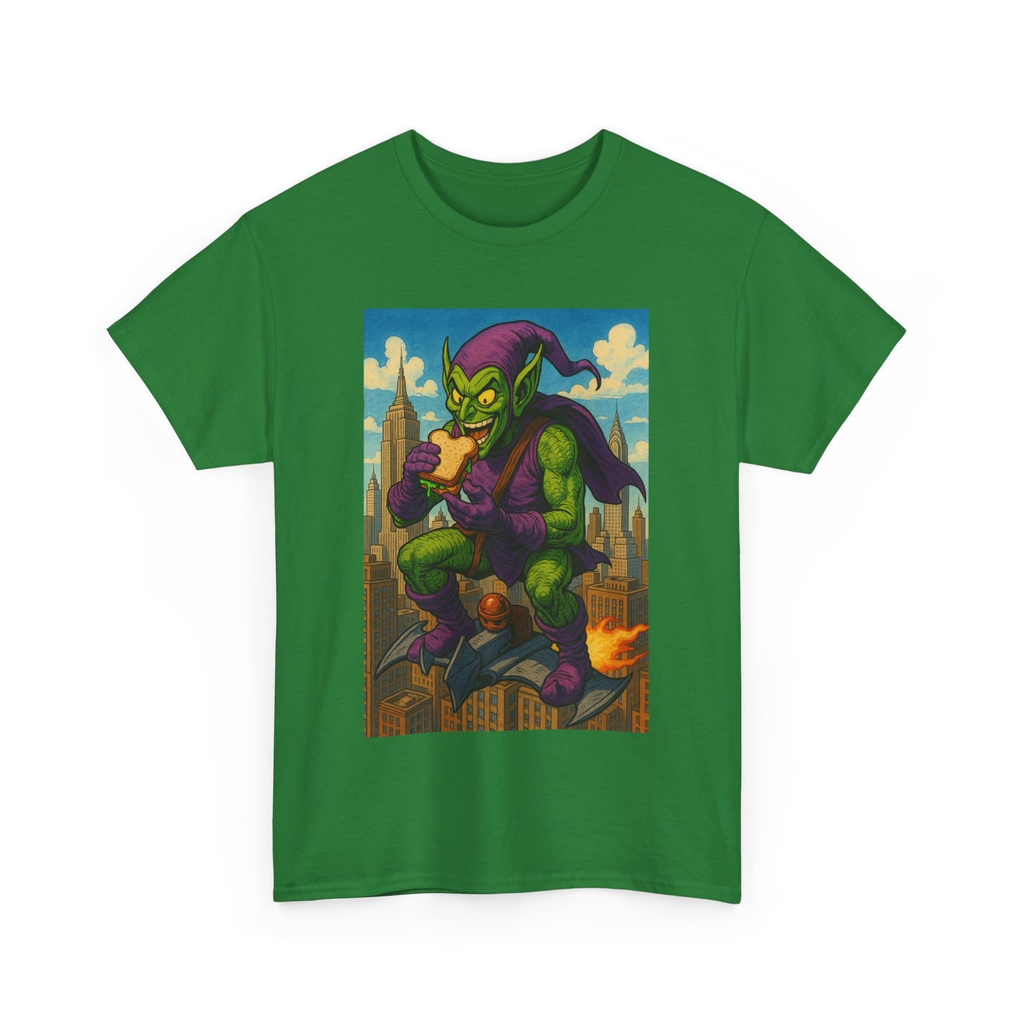 Cool Graphic Green Goblin Tee for Fun Lovers, Unisex Tee, Gift for Gamers, Quirky Apparel, Perfect for Parties, Eco-friendly Cotton Tee