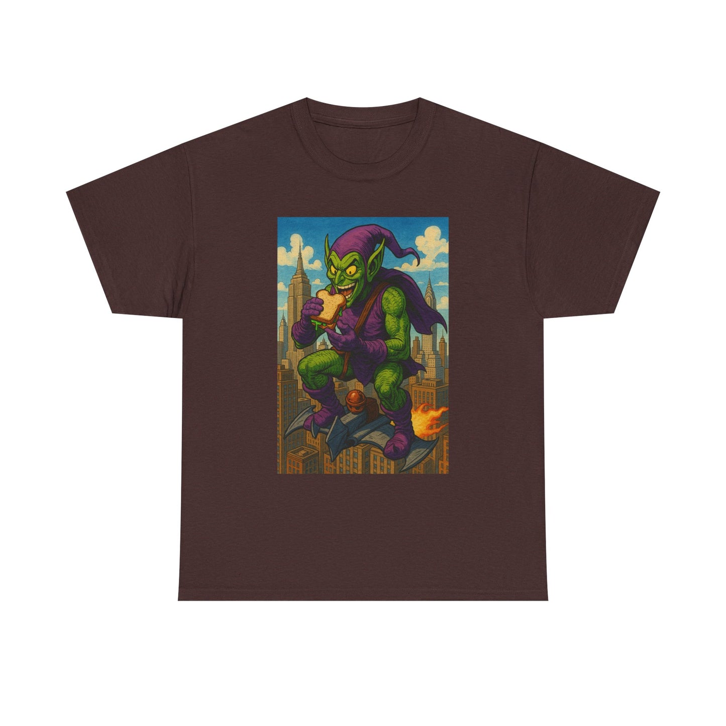 Cool Graphic Green Goblin Tee for Fun Lovers, Unisex Tee, Gift for Gamers, Quirky Apparel, Perfect for Parties, Eco-friendly Cotton Tee