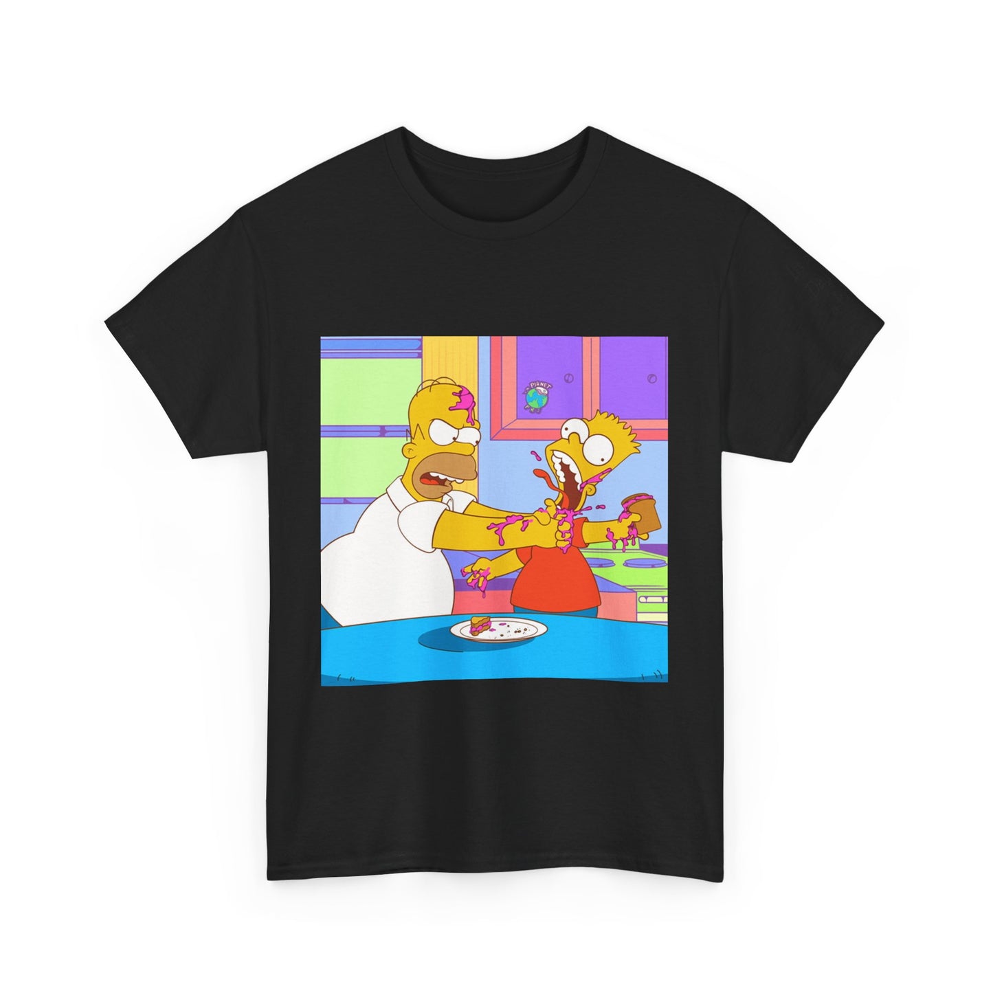Funny Homer Simpson  Heavy Cotton Tee - 'Planet PBJ' with Cartoon Design