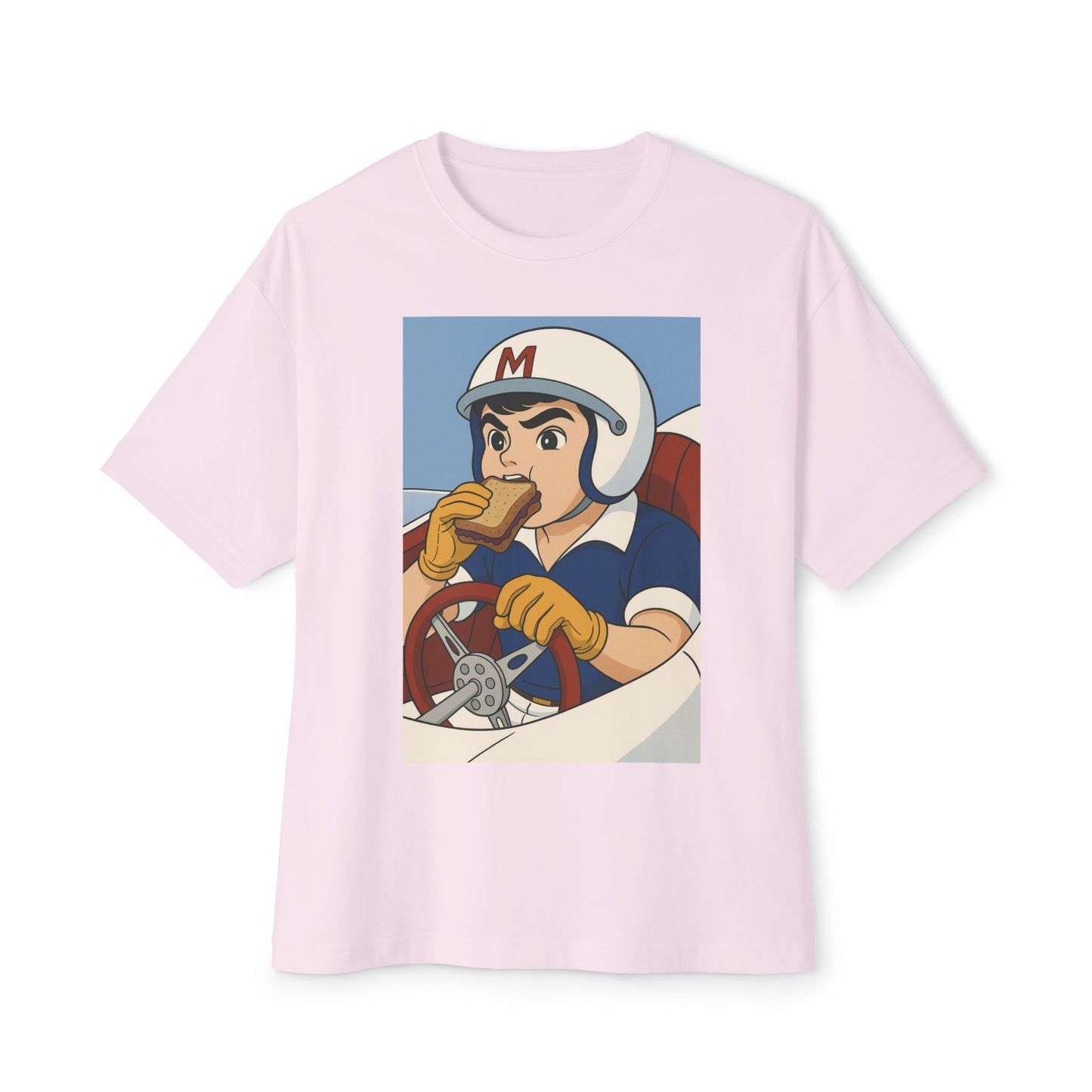 Speed Racer Retro Graphic Tee, Fun Artwork Shirt, Casual Wear, Gift for Gamers, Earth Day Apparel, Unisex Oversized Tee