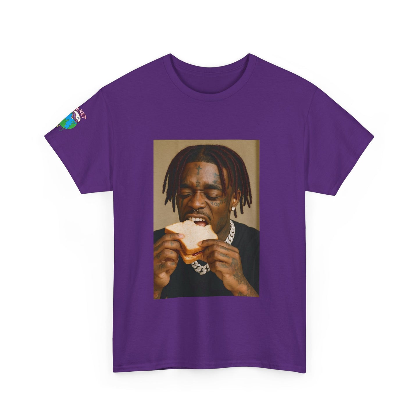 Uzi Funny Planet PB&J Unisex Heavy Cotton Tee, Graphic T-Shirt, Casual Wear, Foodie Fashion, Gift for Food Lovers