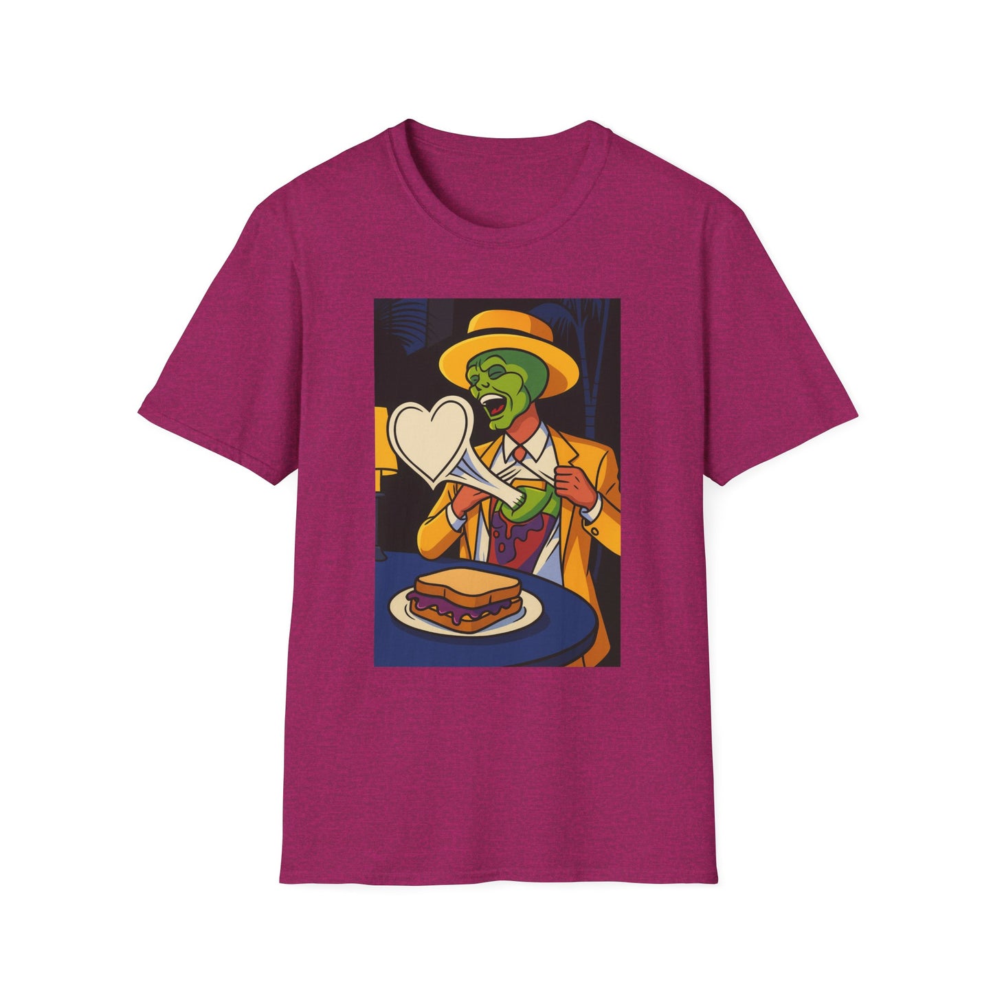 Quirky The Mask Unisex T-Shirt with Fun Graphics | Retro Vibes, Planet PB&J Design, Gift for Food Lovers, Unique Casual Wear, Graphic Tee