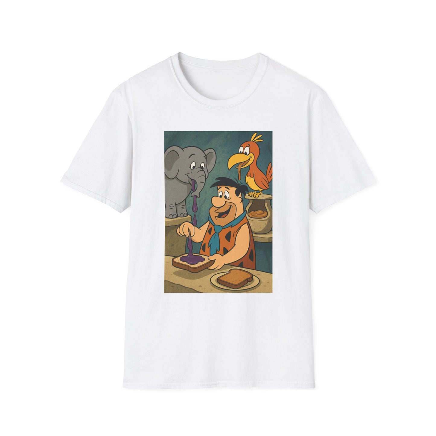 Fun Cartoon flinstones T-Shirt - Unisex Softstyle Tee, Retro Vibe Shirt, Perfect for Gifts, Casual Wear, Everyday Style, Great for Kids and Adults