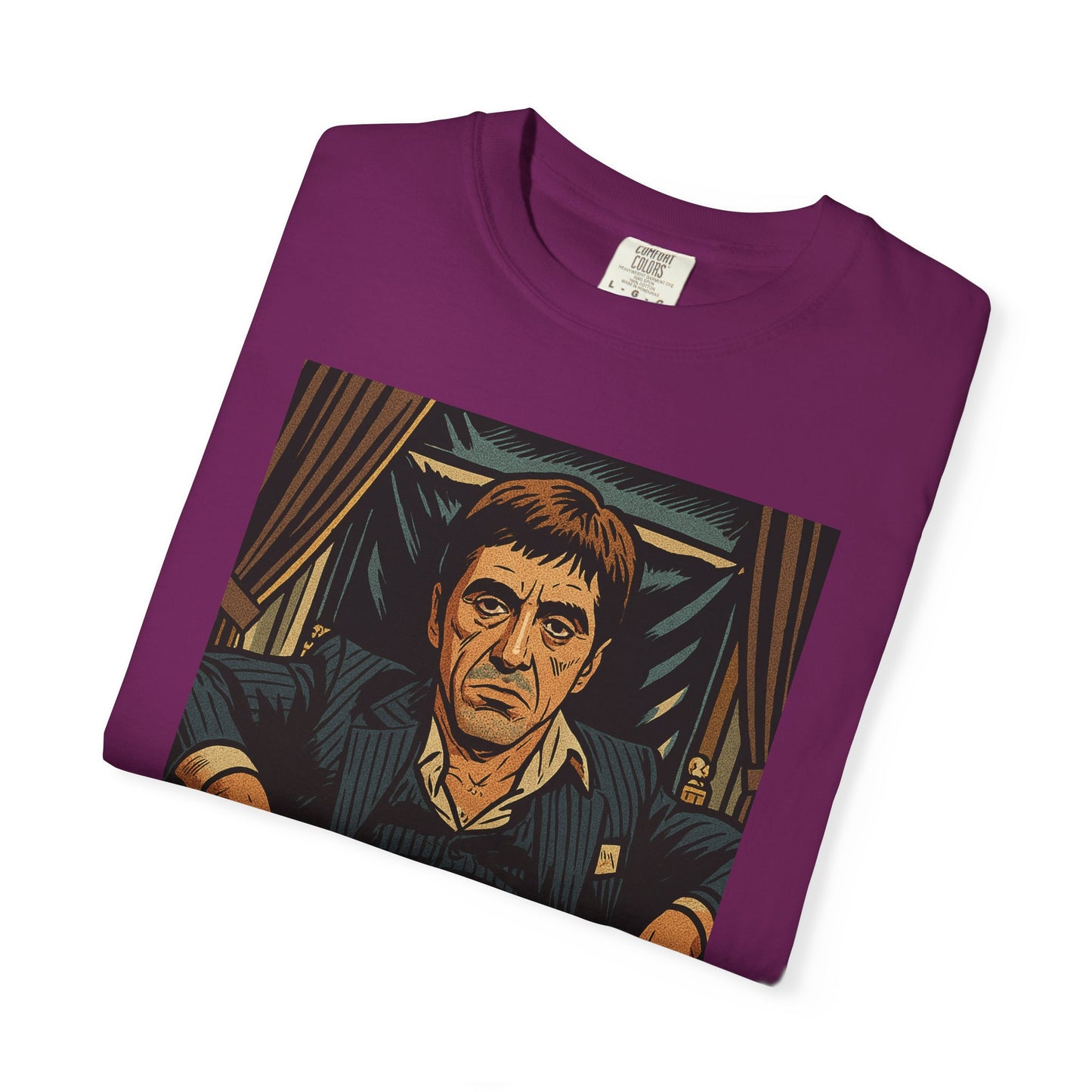 Unisex Scarface Garment-Dyed T-shirt, Vintage Graphic Tee, Casual Wear, Men's Fashion, Gift for Foodies, Eco-friendly Apparel