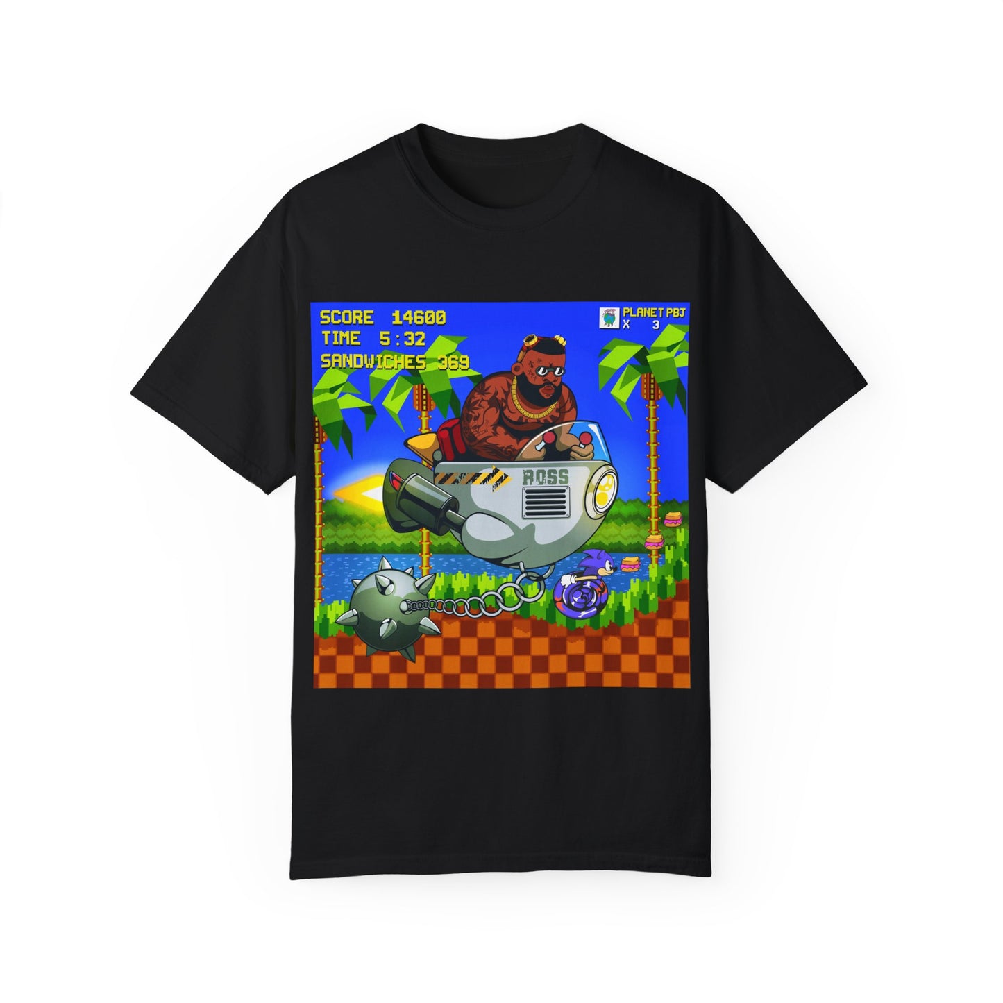 Retro Rick Ross Sonic Gamer Unisex T-Shirt - Planet PJ Design