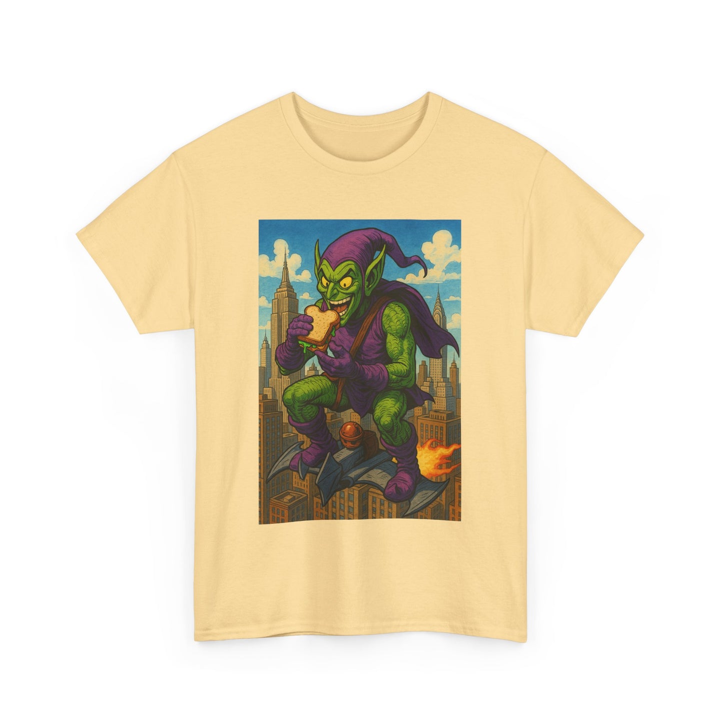 Cool Graphic Green Goblin Tee for Fun Lovers, Unisex Tee, Gift for Gamers, Quirky Apparel, Perfect for Parties, Eco-friendly Cotton Tee