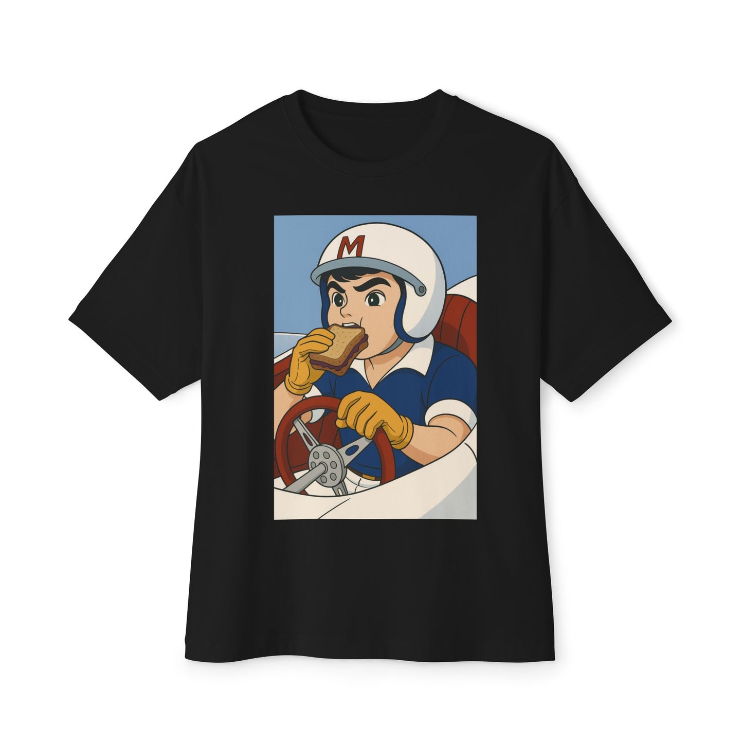 Speed Racer Retro Graphic Tee, Fun Artwork Shirt, Casual Wear, Gift for Gamers, Earth Day Apparel, Unisex Oversized Tee