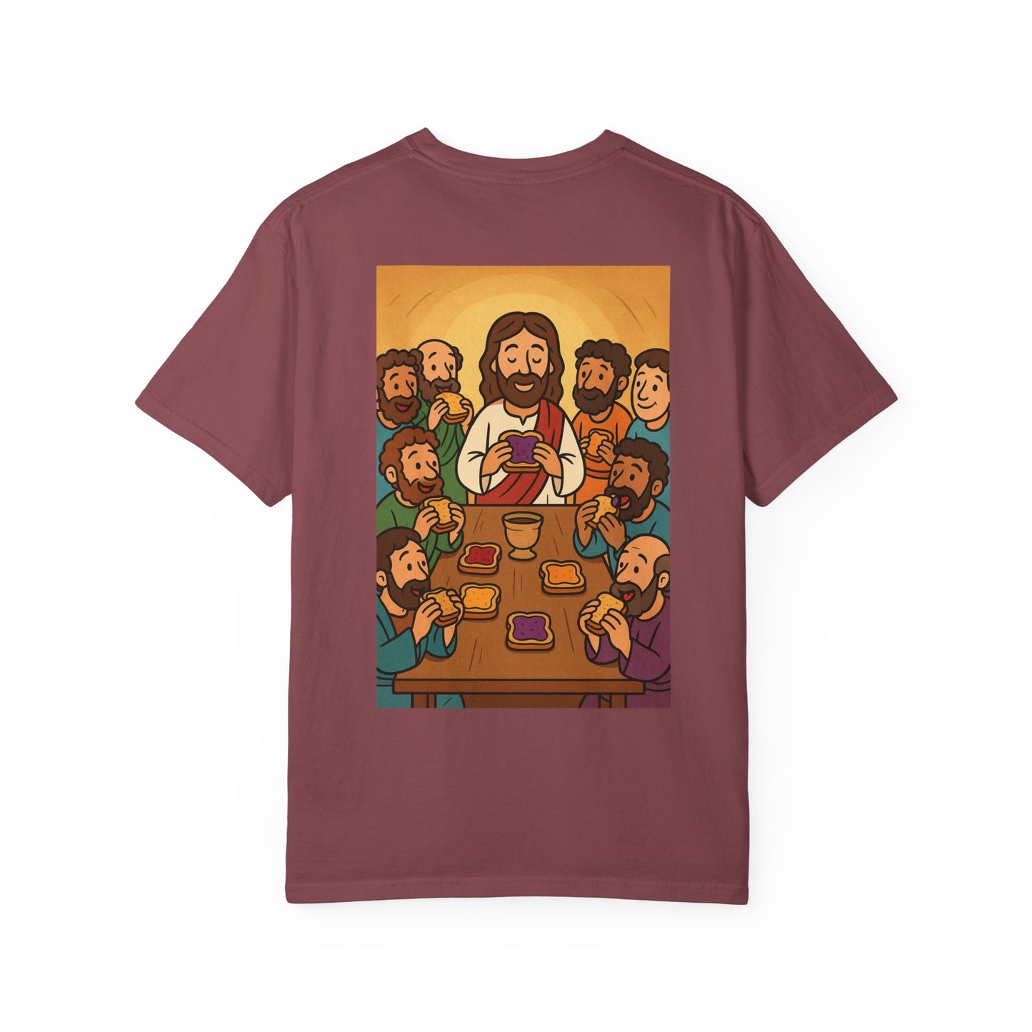 Jesus Lords Supper Planet PBJ Unisex Garment-Dyed T-shirt
