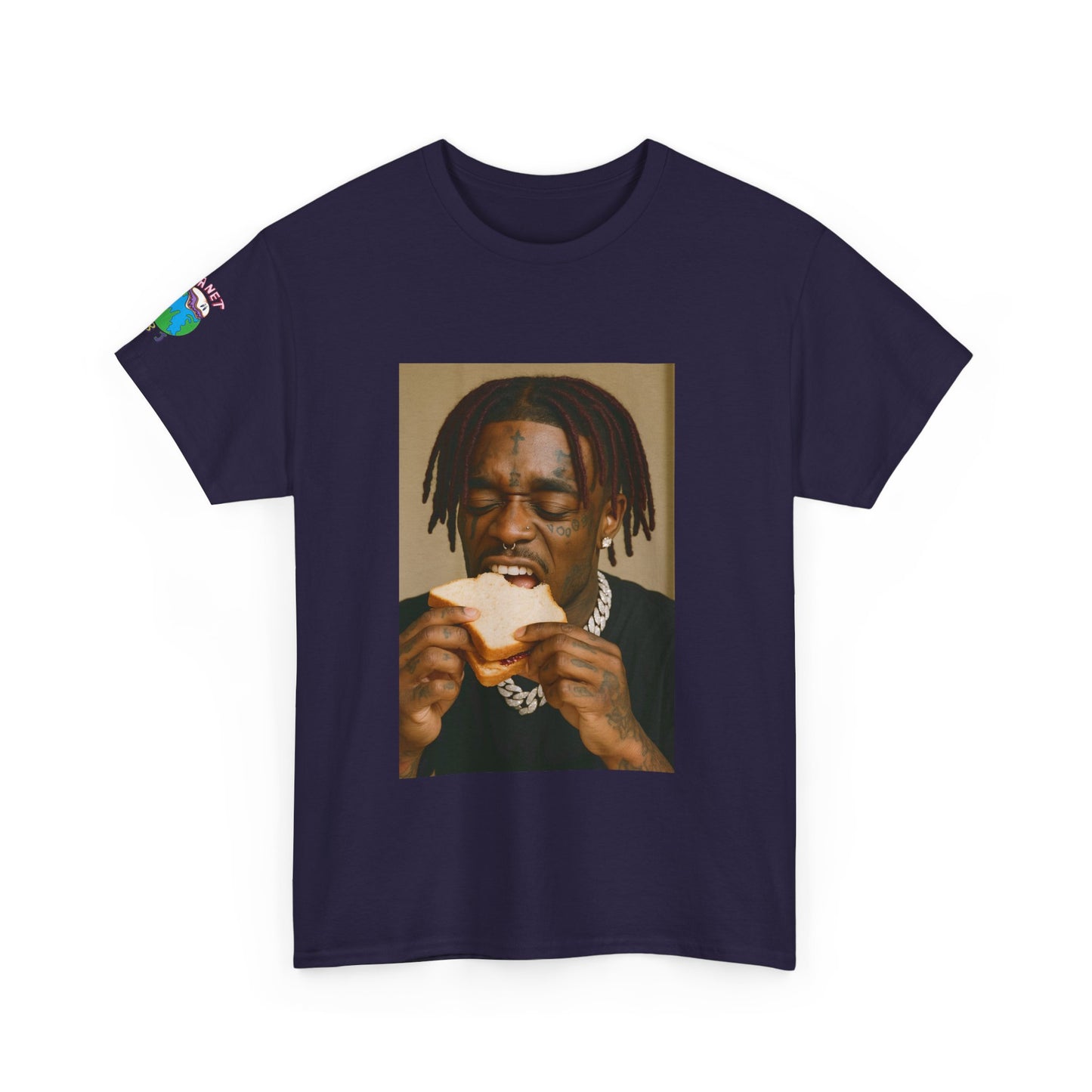 Uzi Funny Planet PB&J Unisex Heavy Cotton Tee, Graphic T-Shirt, Casual Wear, Foodie Fashion, Gift for Food Lovers