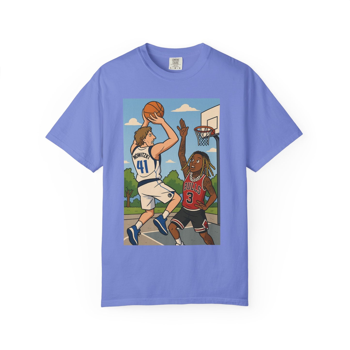 Dirk Vs Durk Fun Graphic T-Shirt for Basketball Lovers, Unisex Casual Tee, Sporty Streetwear, Perfect Gift for Sports Fans, Art-Tee for Every Occasion