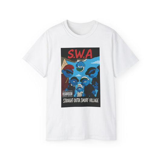 Smurfs Stylish Graphic Tee for Trendsetters, Casual Wear, Hip-Hop Lovers, Gifts for Friends, Streetwear, Music-Inspired Fashion
