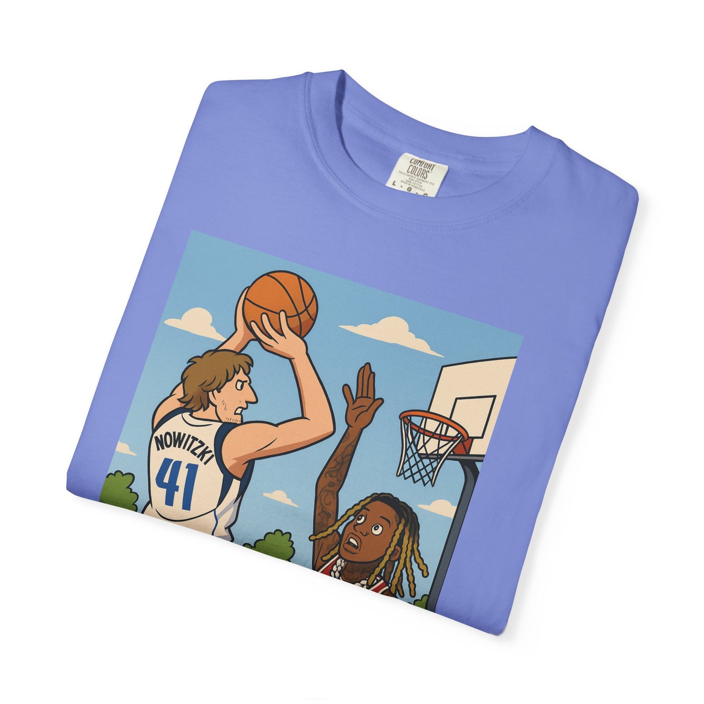 Dirk Vs Durk Fun Graphic T-Shirt for Basketball Lovers, Unisex Casual Tee, Sporty Streetwear, Perfect Gift for Sports Fans, Art-Tee for Every Occasion