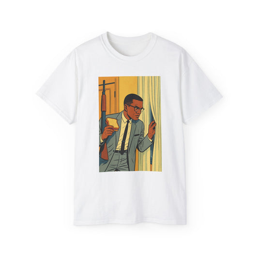 Stylish Malcom X  Unisex Tee for Art Lovers, Comfortable Graphic T-shirt, Unique Trendy Top, Great Gift for Birthdays, Cool Casual Wear