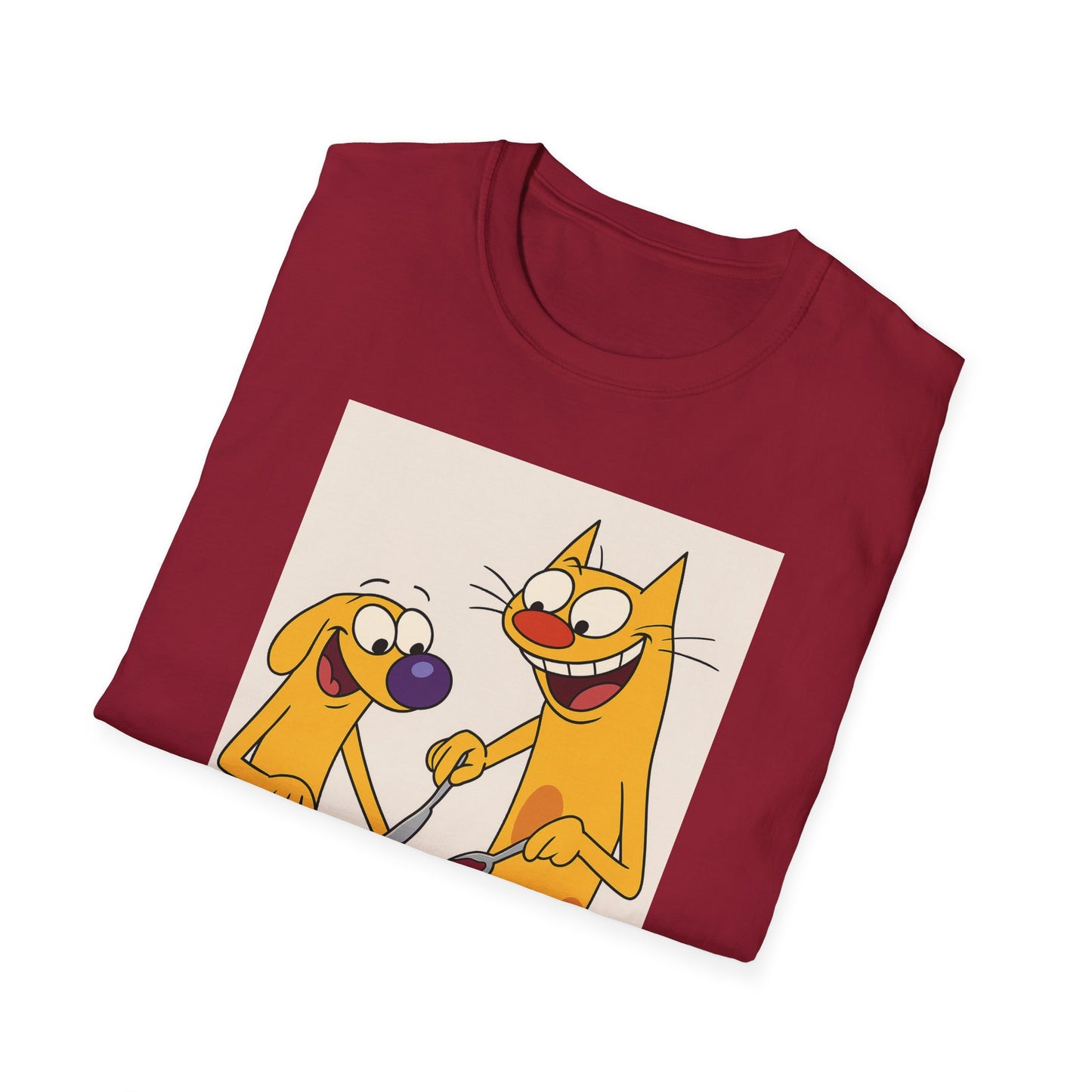Fun Cat Dog PB&J Planet T-Shirt, Cute Cartoon Tee, Dog and Cat Lovers Gift, Foodie Apparel, Kids and Adults Fashion, Lighthearted Humor Wear