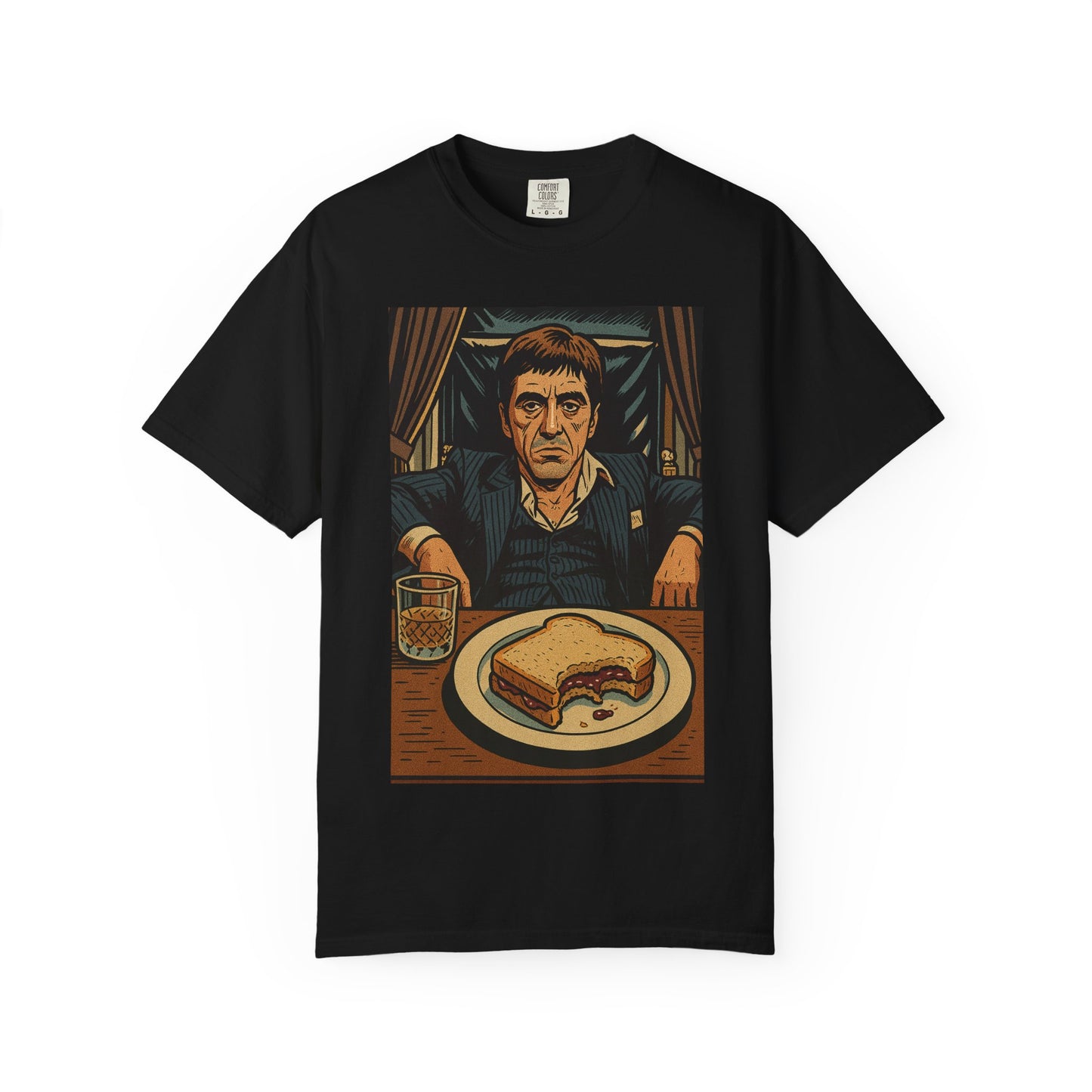Unisex Scarface Garment-Dyed T-shirt, Vintage Graphic Tee, Casual Wear, Men's Fashion, Gift for Foodies, Eco-friendly Apparel