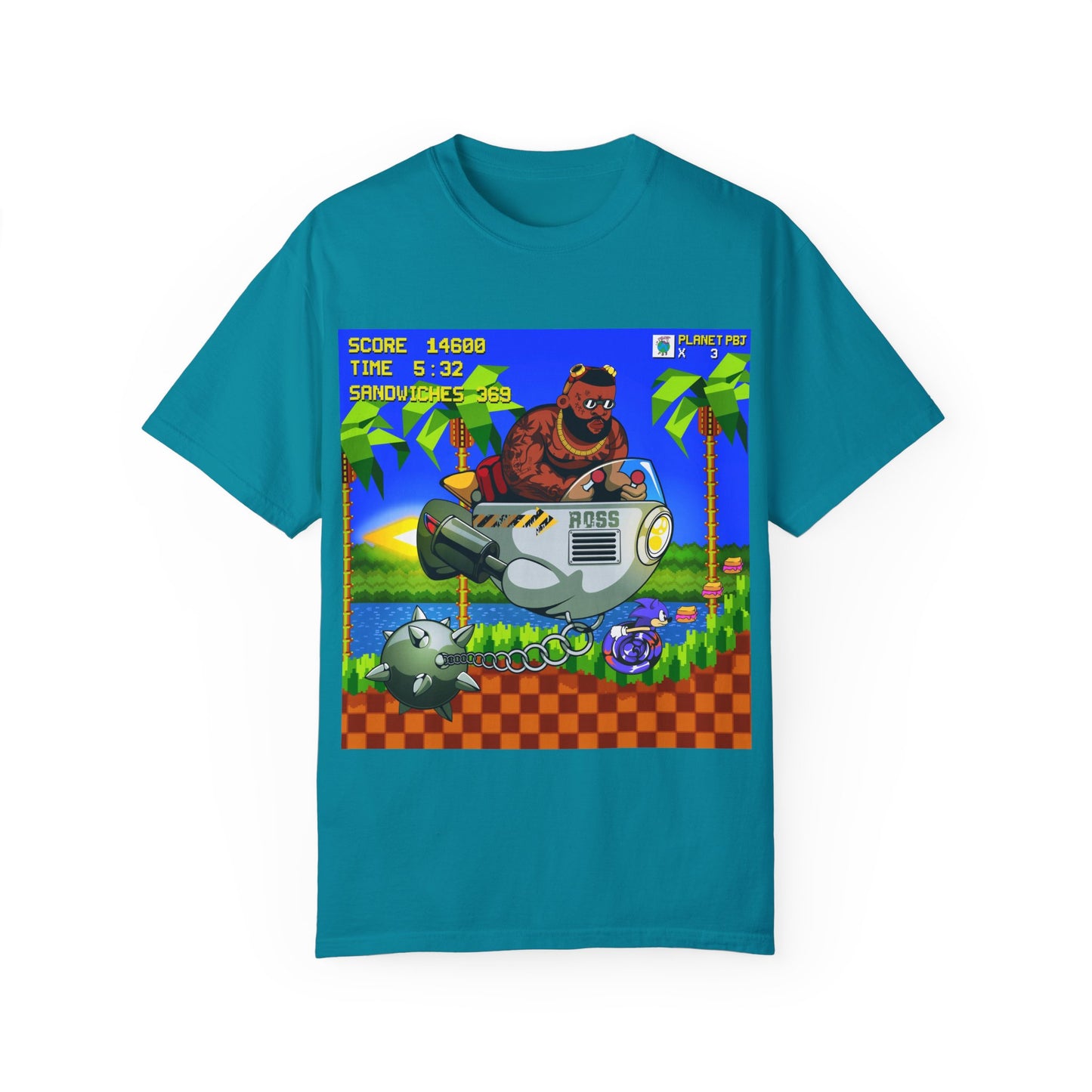 Retro Rick Ross Sonic Gamer Unisex T-Shirt - Planet PJ Design