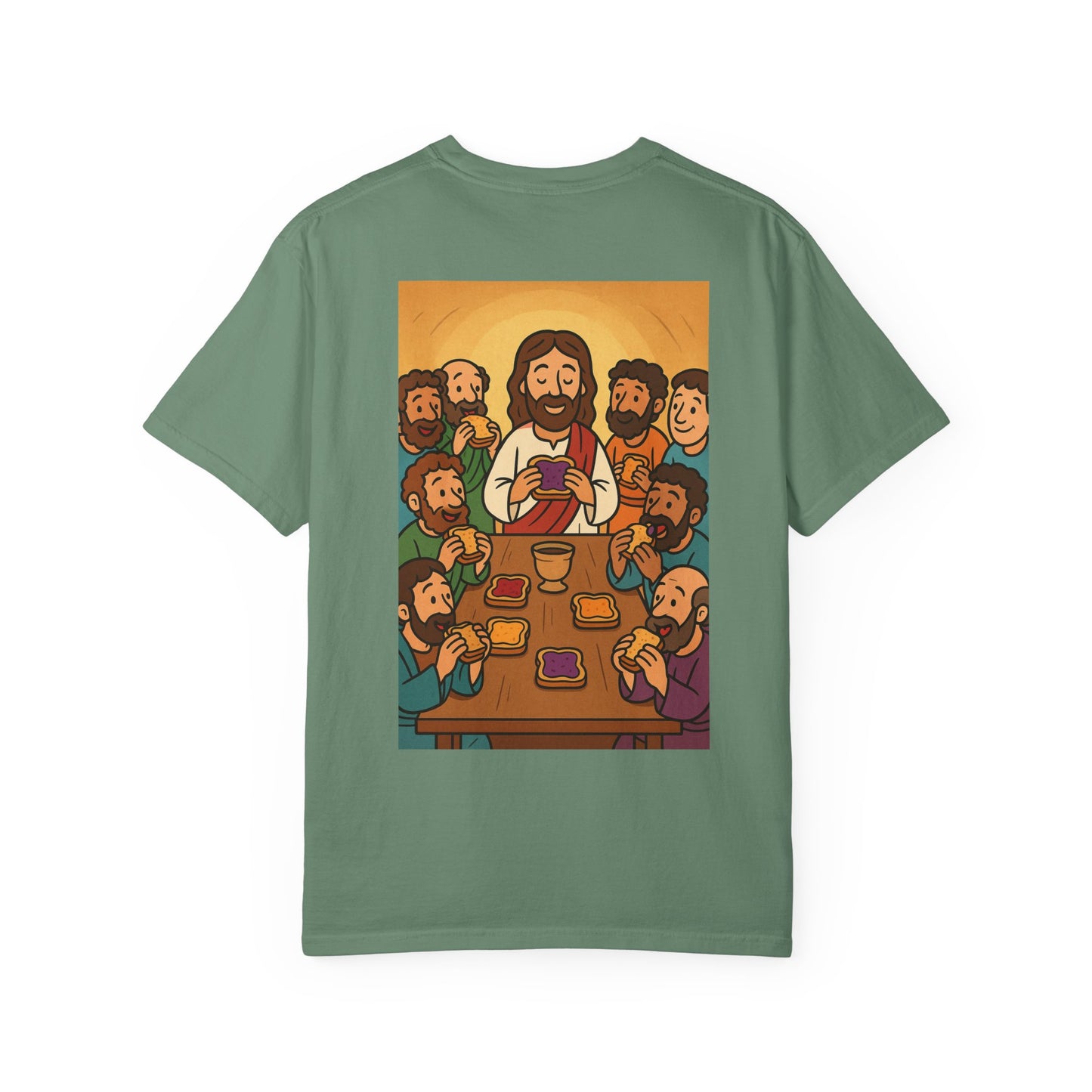 Jesus Lords Supper Planet PBJ Unisex Garment-Dyed T-shirt