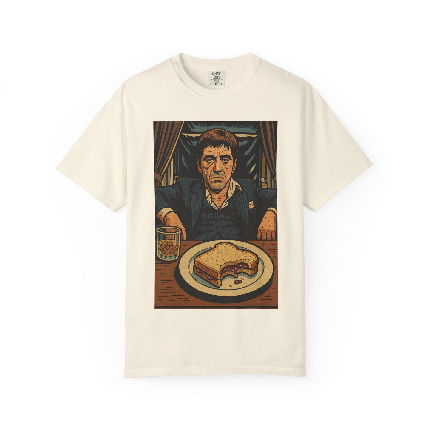 Unisex Scarface Garment-Dyed T-shirt, Vintage Graphic Tee, Casual Wear, Men's Fashion, Gift for Foodies, Eco-friendly Apparel