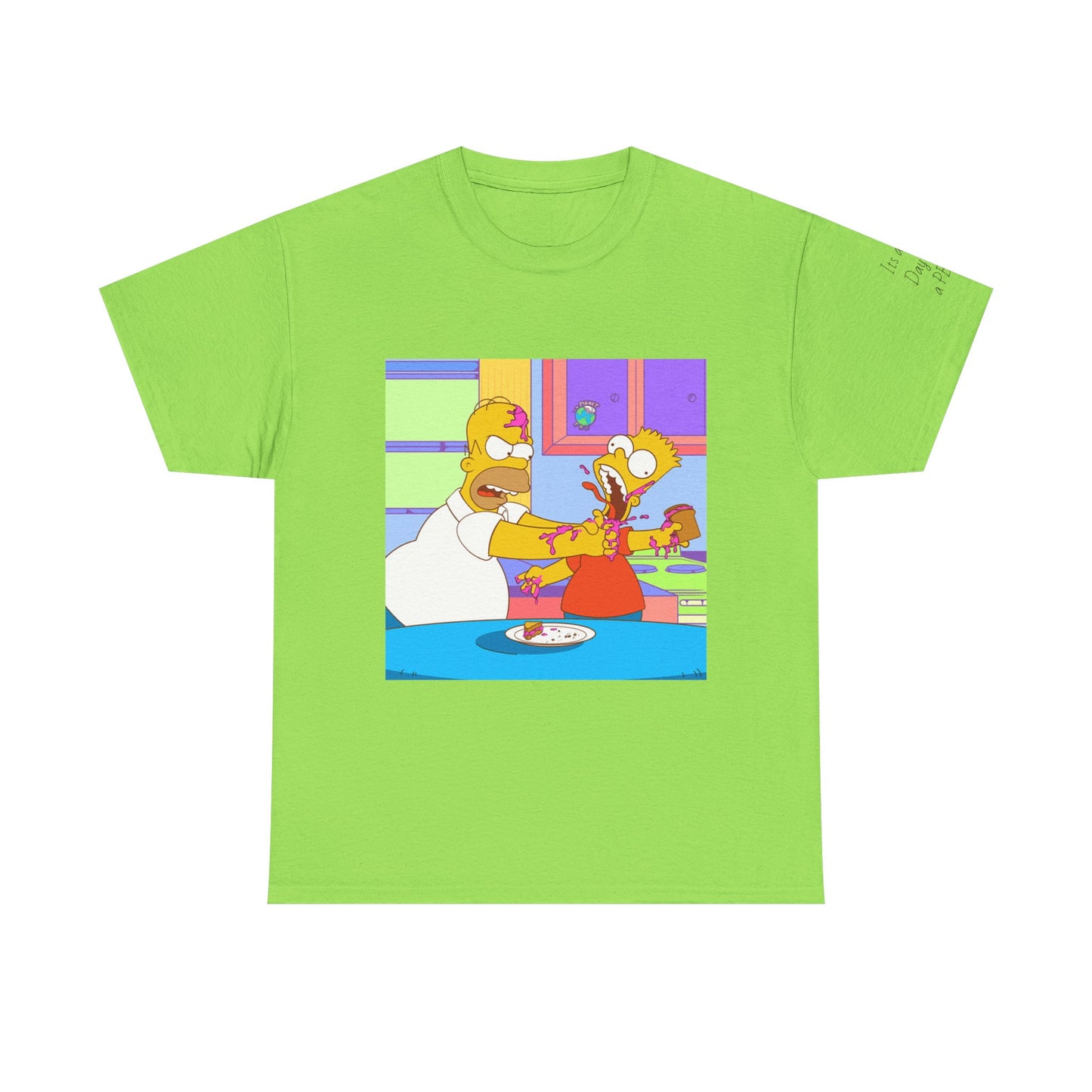 Funny Homer Simpson  Heavy Cotton Tee - 'Planet PBJ' with Cartoon Design
