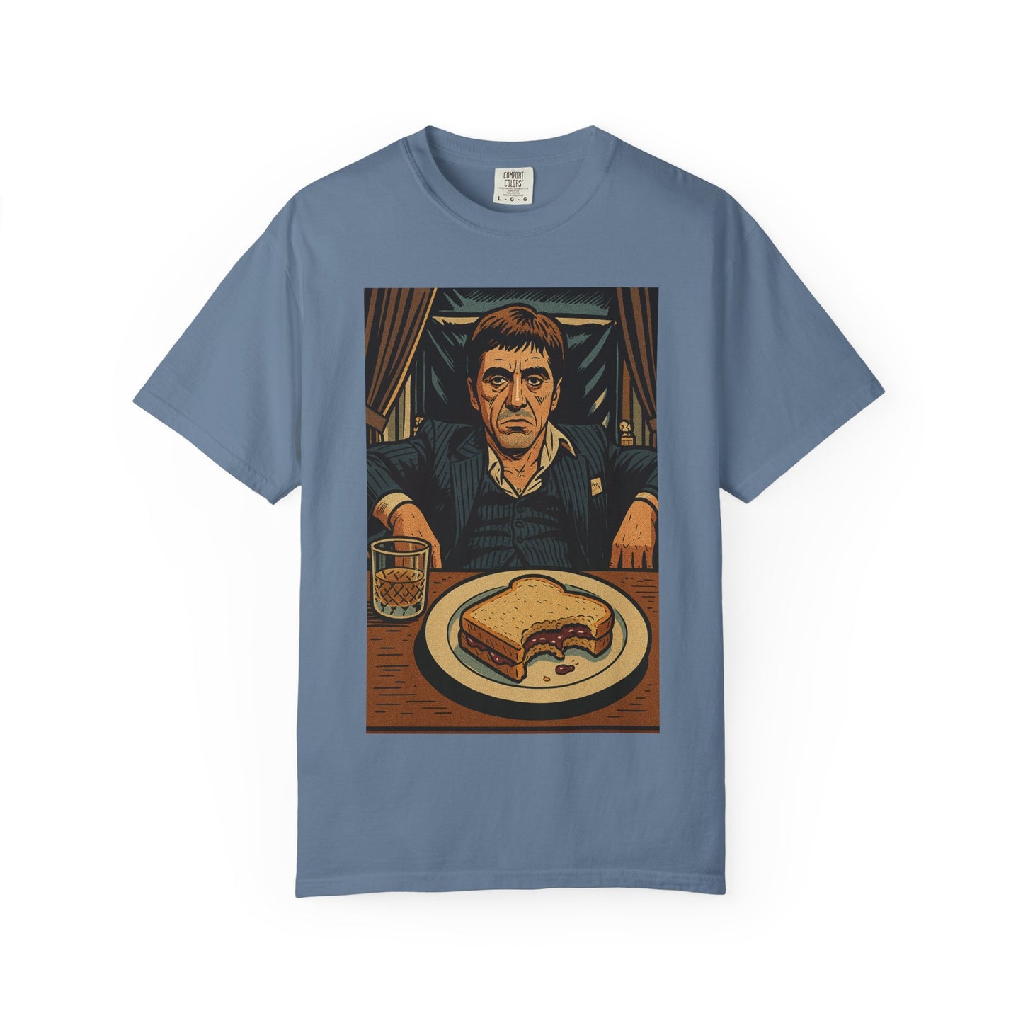 Unisex Scarface Garment-Dyed T-shirt, Vintage Graphic Tee, Casual Wear, Men's Fashion, Gift for Foodies, Eco-friendly Apparel